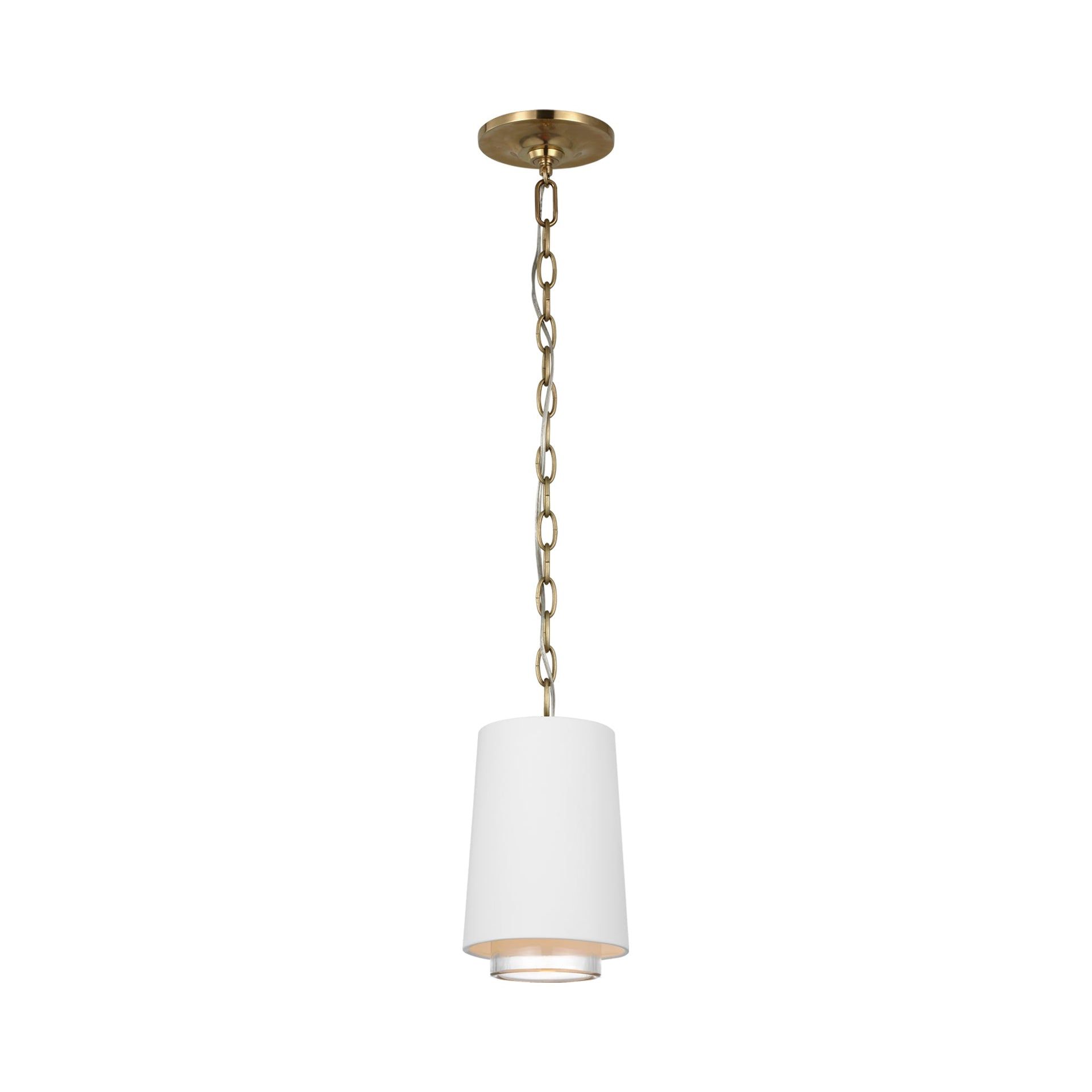 Sydney Soft Brass LED Pendant Light with Clear Glass Shade