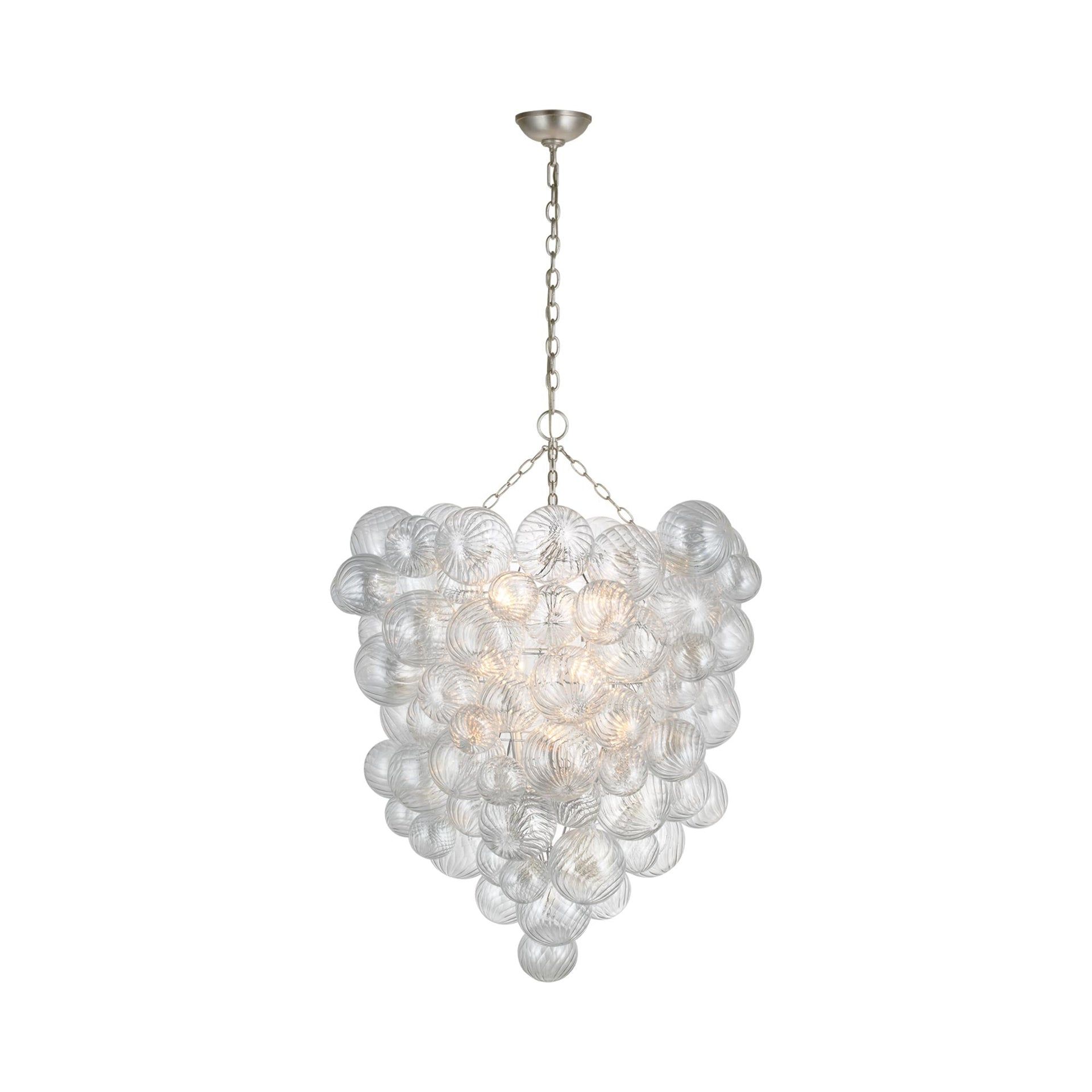 Talia Grande Burnished Silver Leaf 12-Light Crystal Chandelier