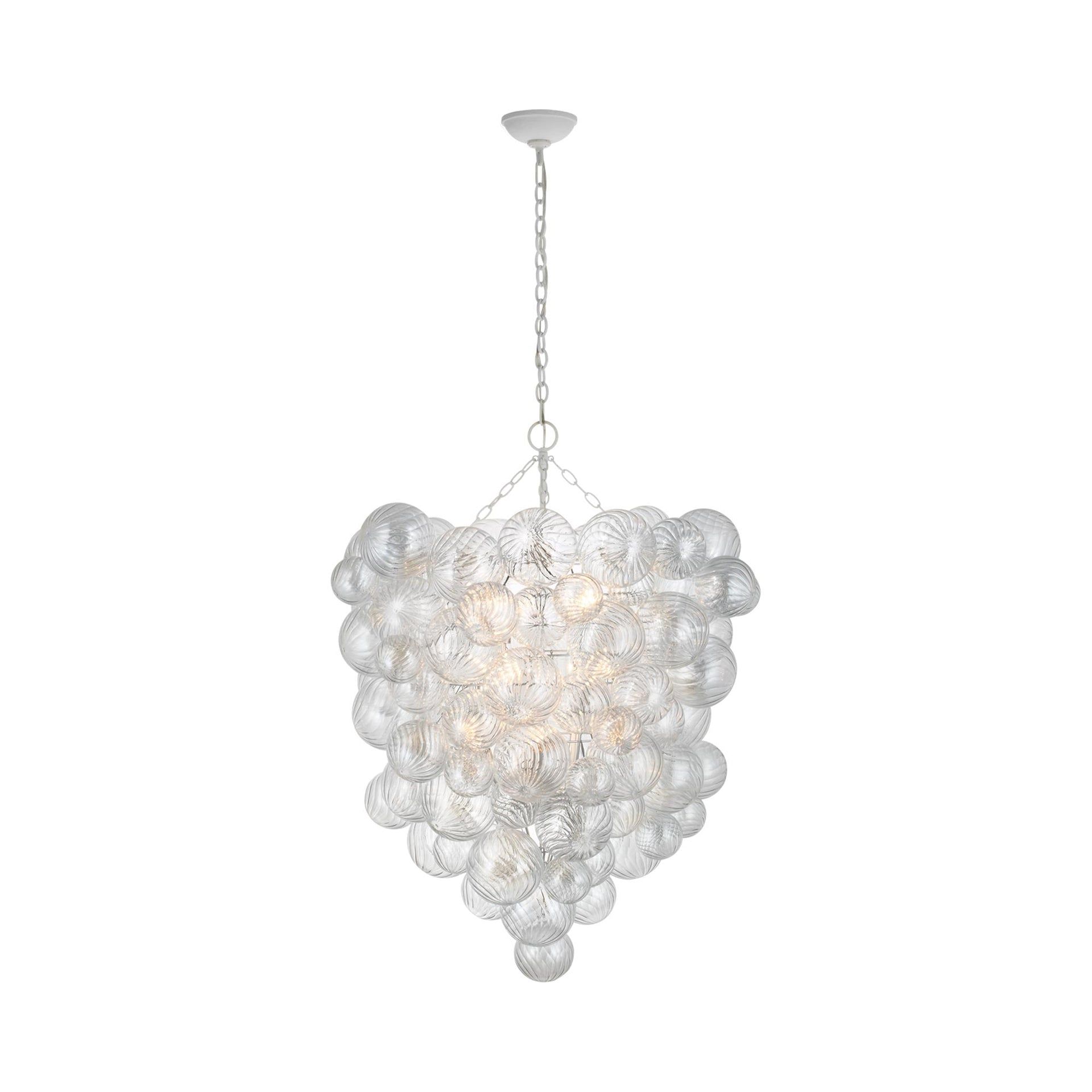 Elegant Talia Grande 12-Light Crystal Chandelier, Plaster White