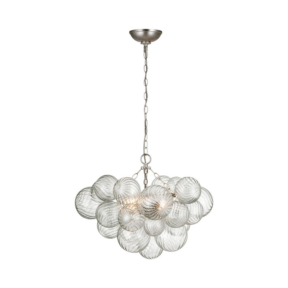 Talia 17.75'' Burnished Silver Leaf Clear Glass 3-Light Chandelier