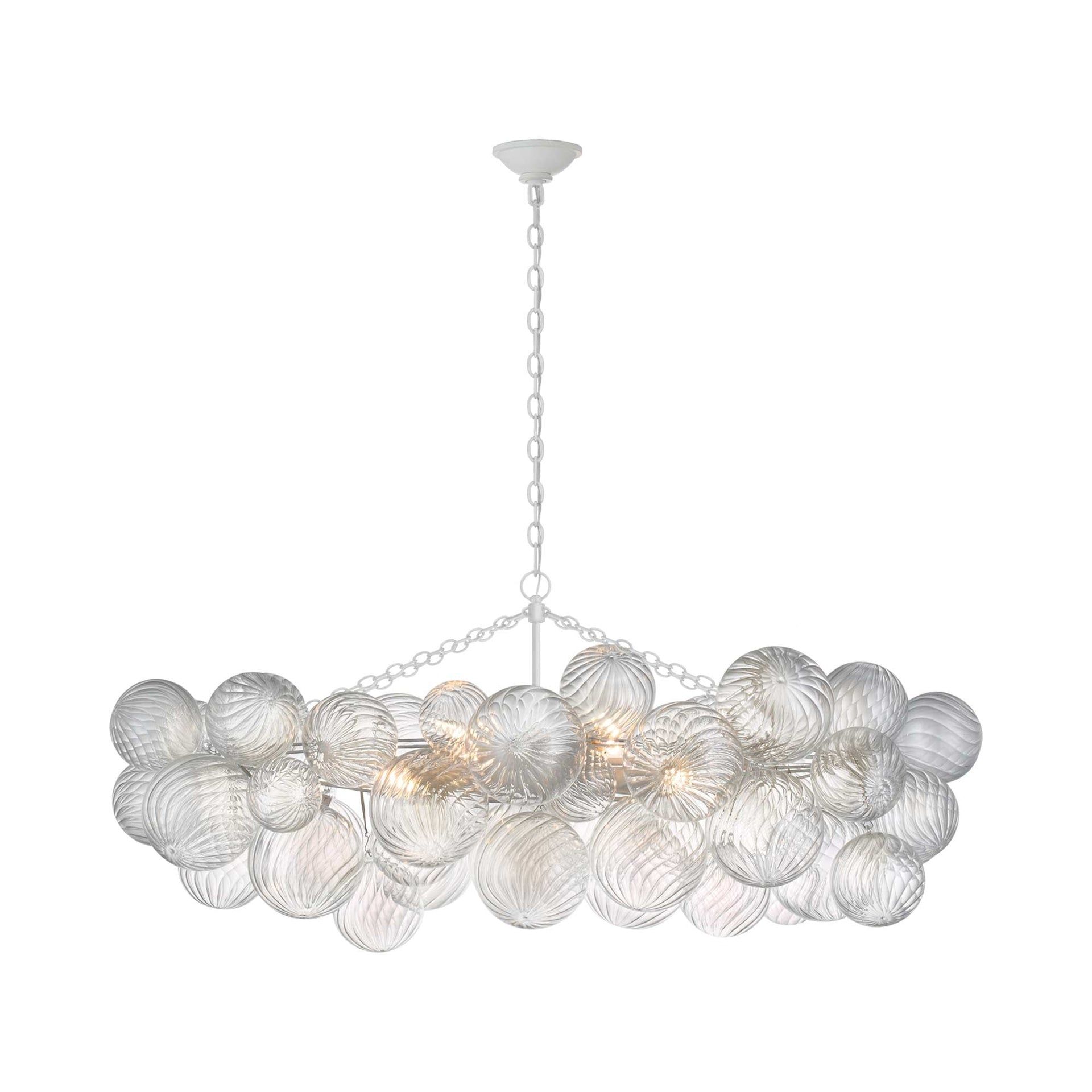 Talia White Glass Orb 8-Light Chandelier