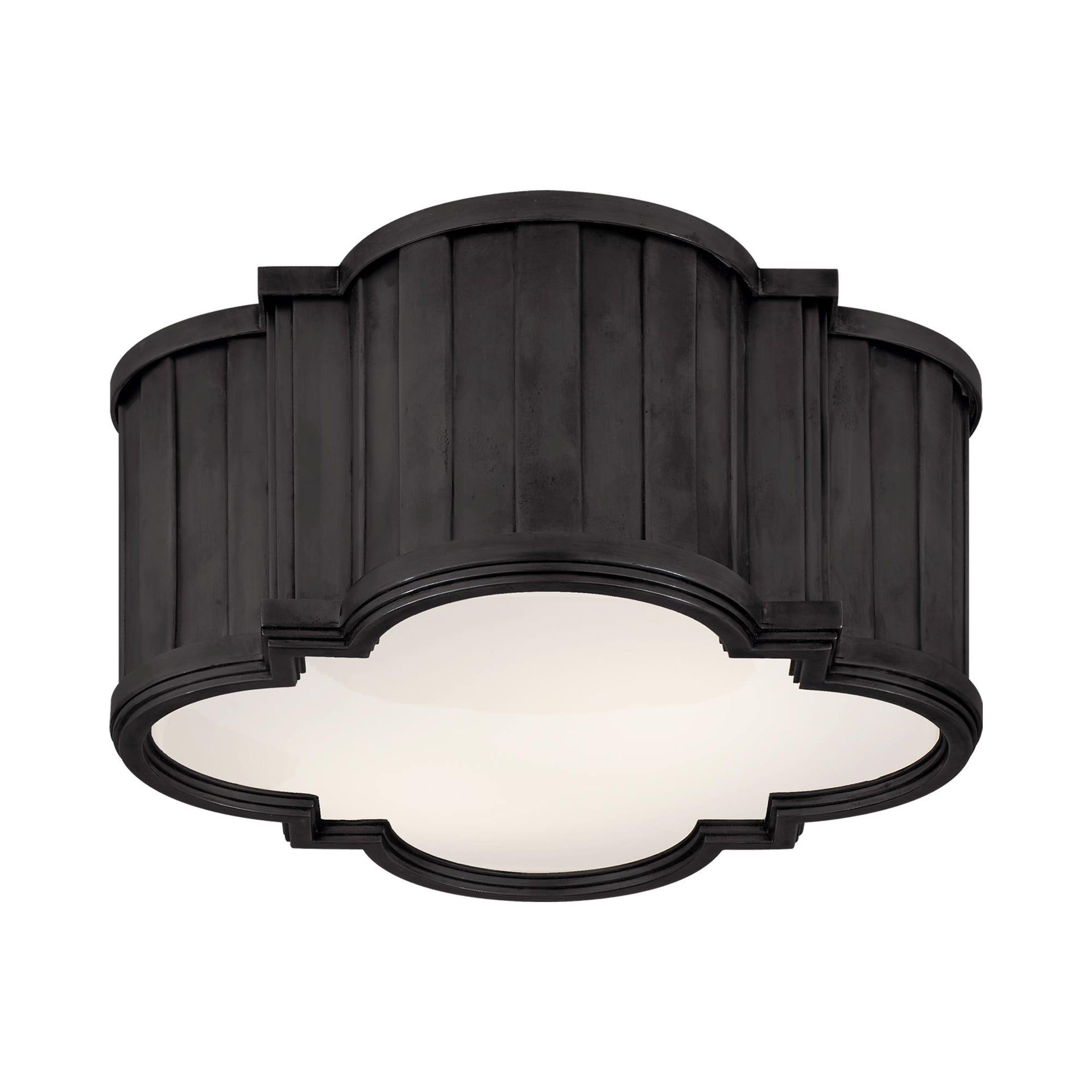 Tilden Quatrefoil 11.25" Bronze Glass Flush Mount Light