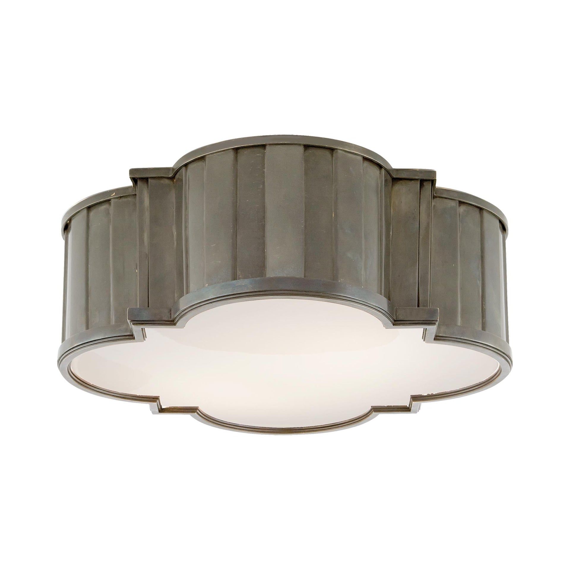 Tilden Antique Nickel 17" Glass Flush Mount Light
