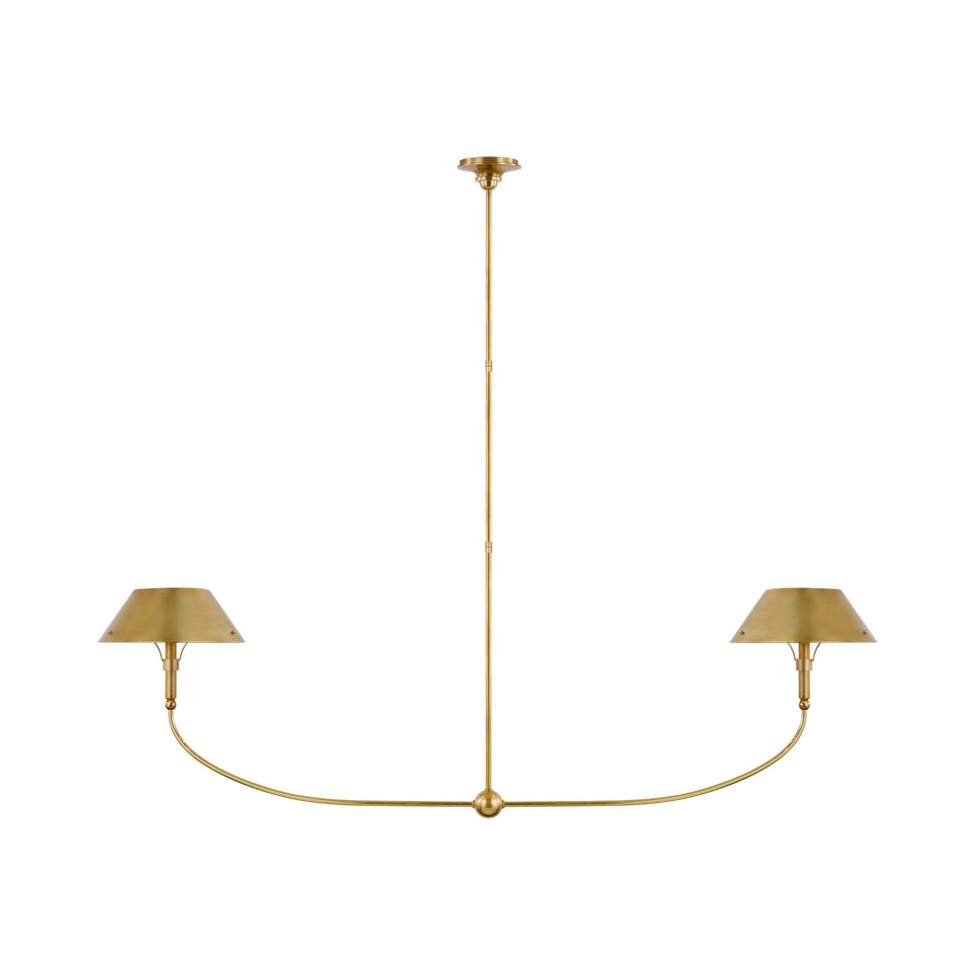 Hand-Rubbed Antique Brass Dual Light Linear Chandelier