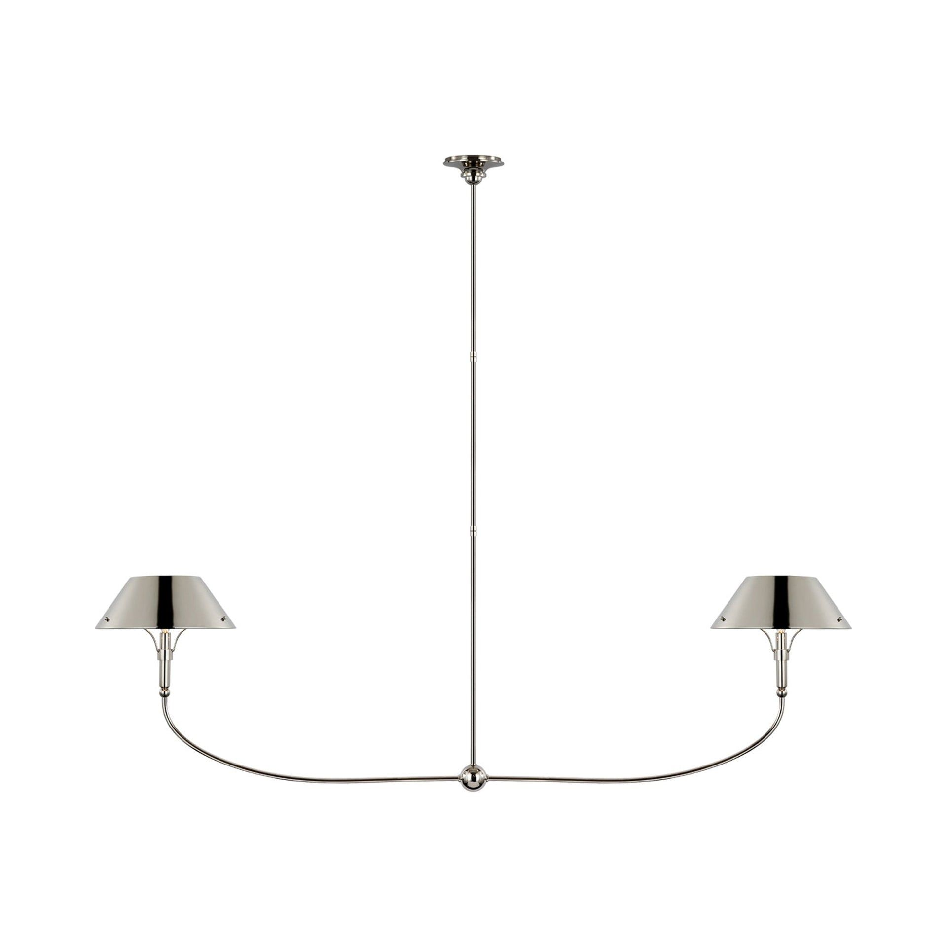 Polished Nickel 68" Linear Chandelier with Dual Lights