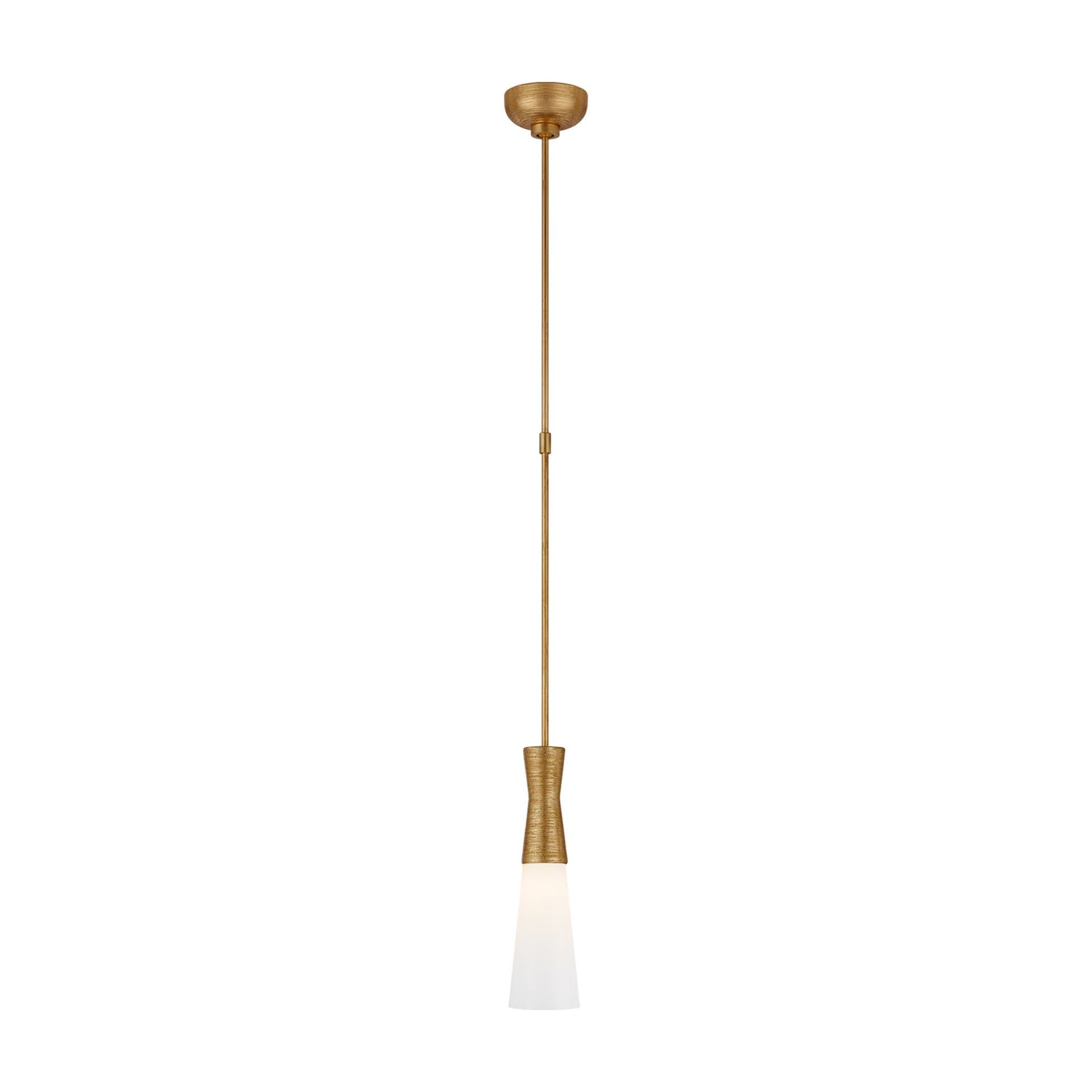 Utopia Hourglass Small Pendant in Gild with Glass Shade