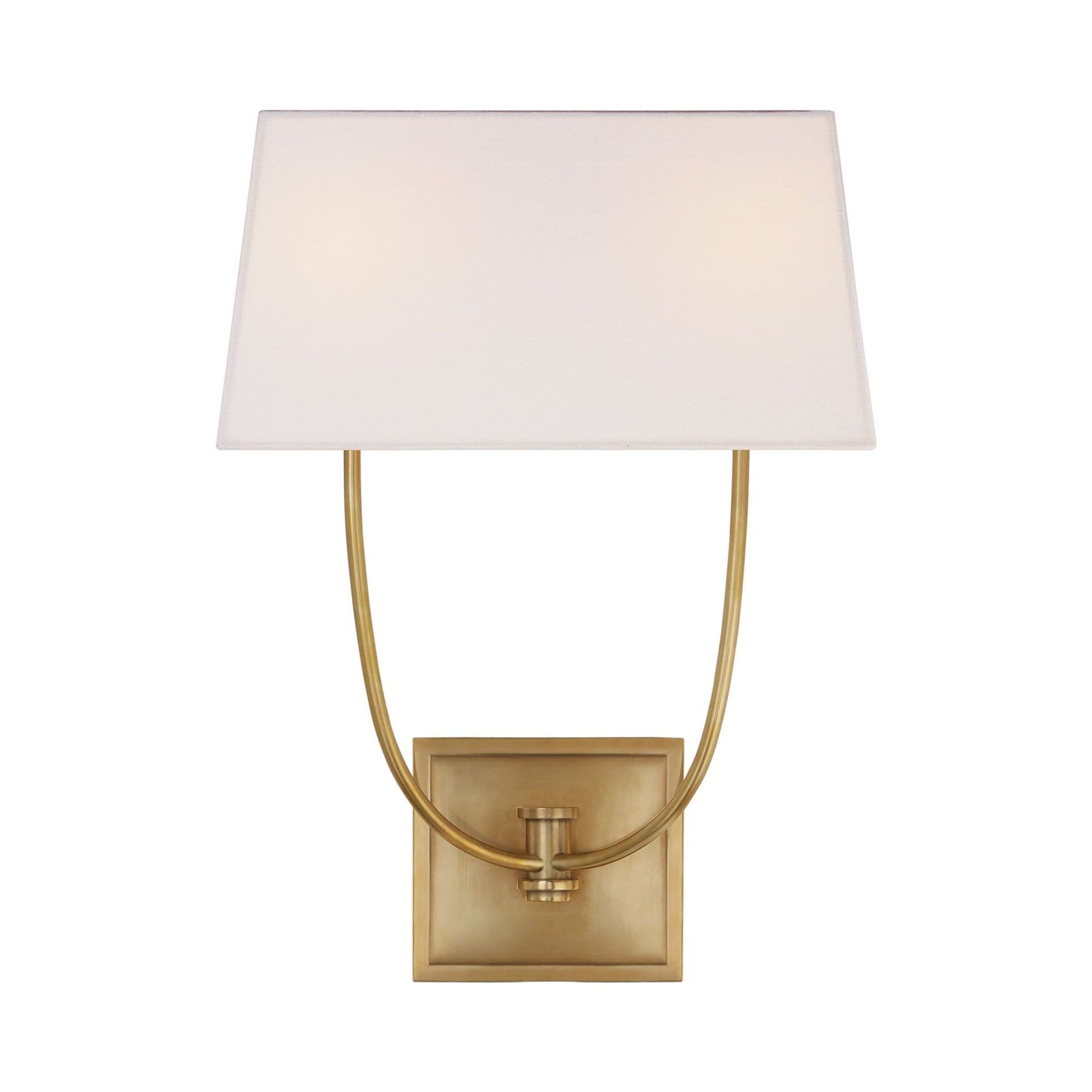 Antique Brass and Linen 18" Dimmable Sconce