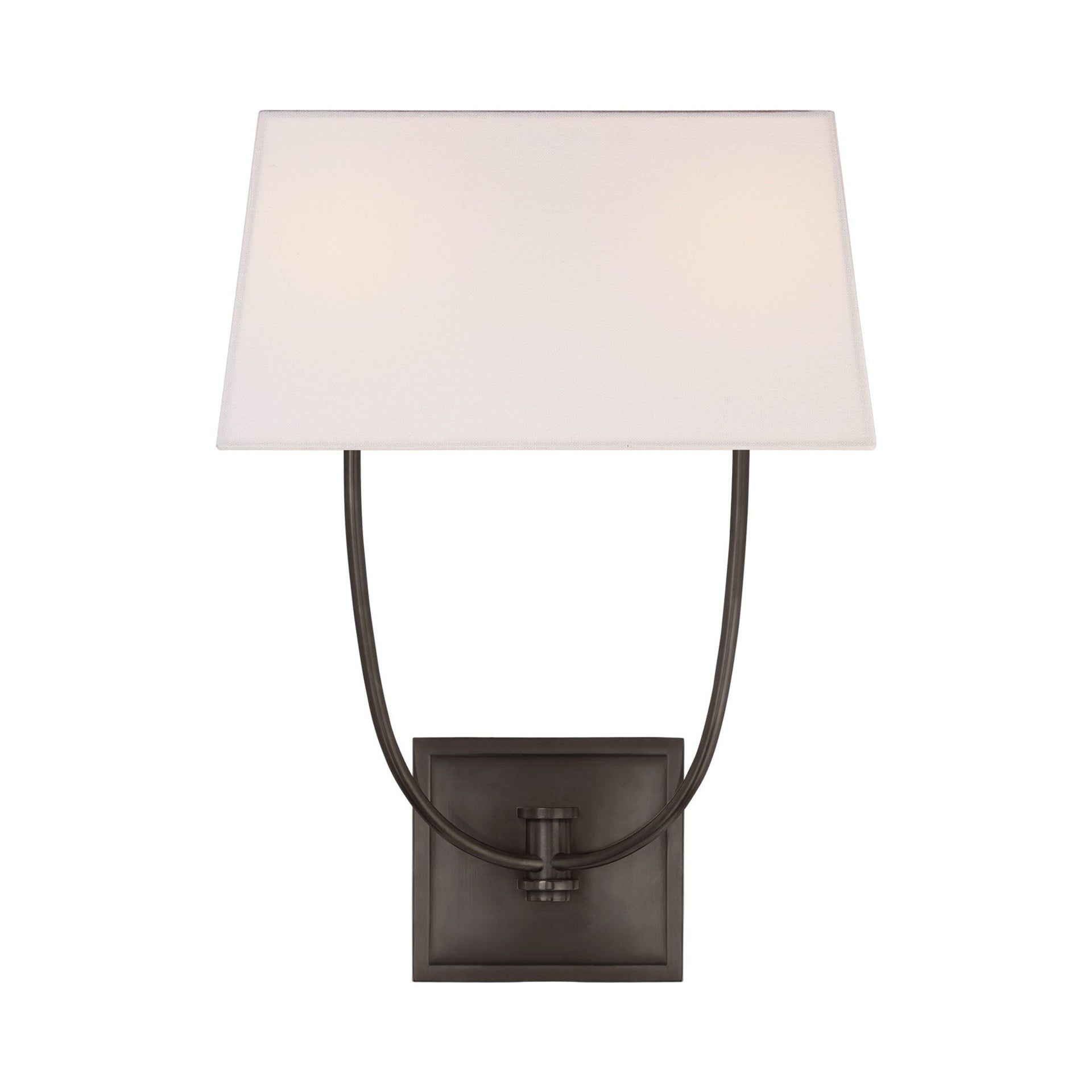 Venini Inspired 18" Bronze Dimmable Wall Sconce with Linen Shade