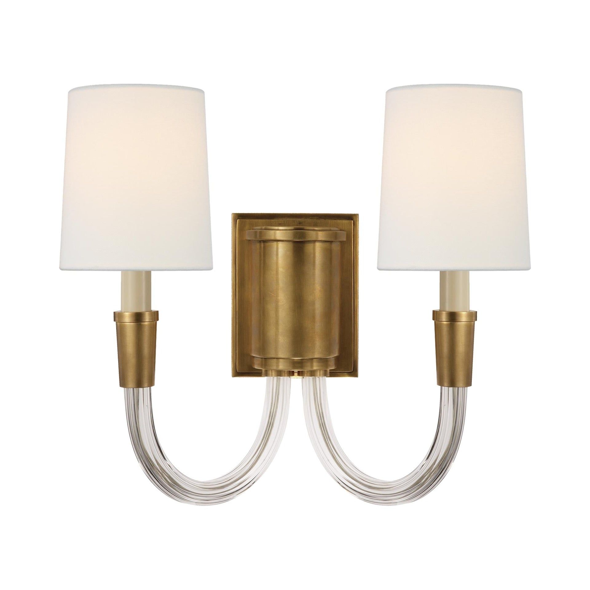 Vivian Polished Nickel Double Armed Wall Sconce