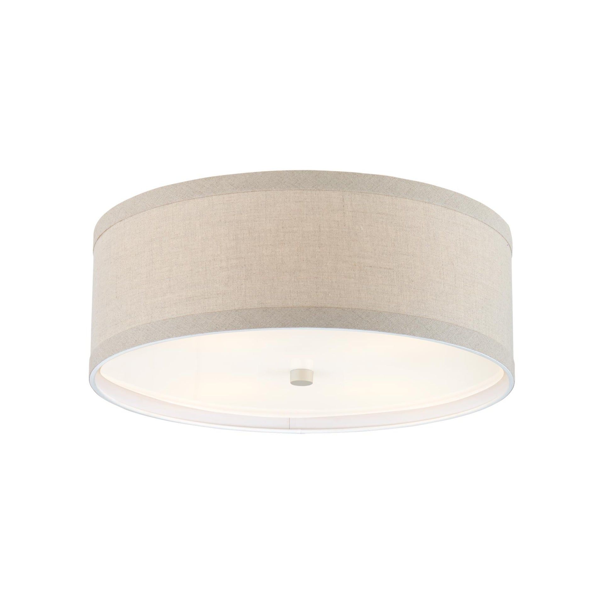 Walker Elegance 7.5'' Light Cream Drum Ceiling Light with Linen Shade