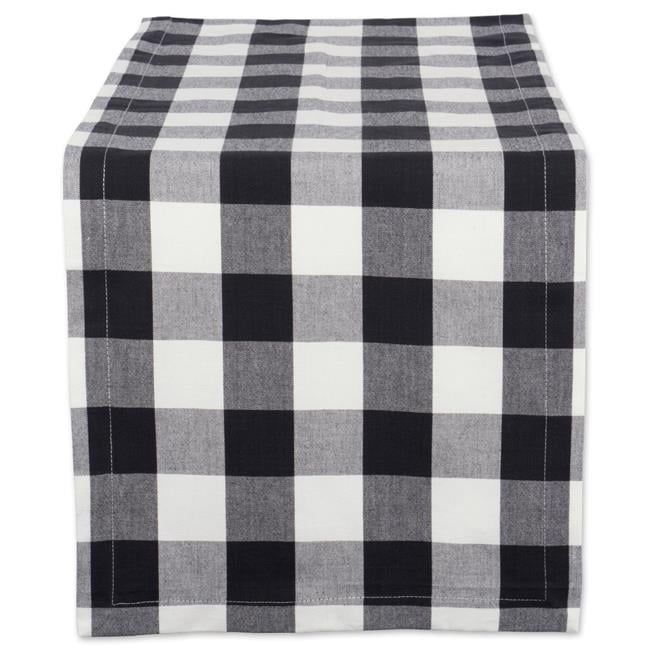 Black and White Cotton Buffalo Check Table Runner