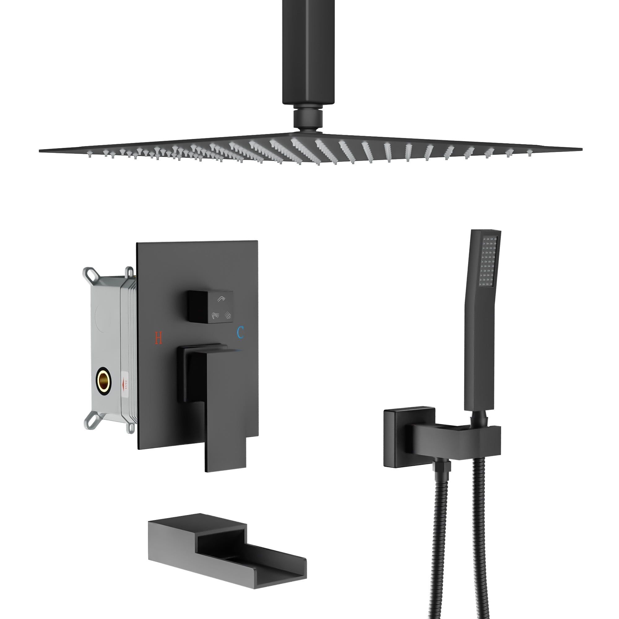 Oil Rubbed Bronze Ceiling Mounted Rain Shower System