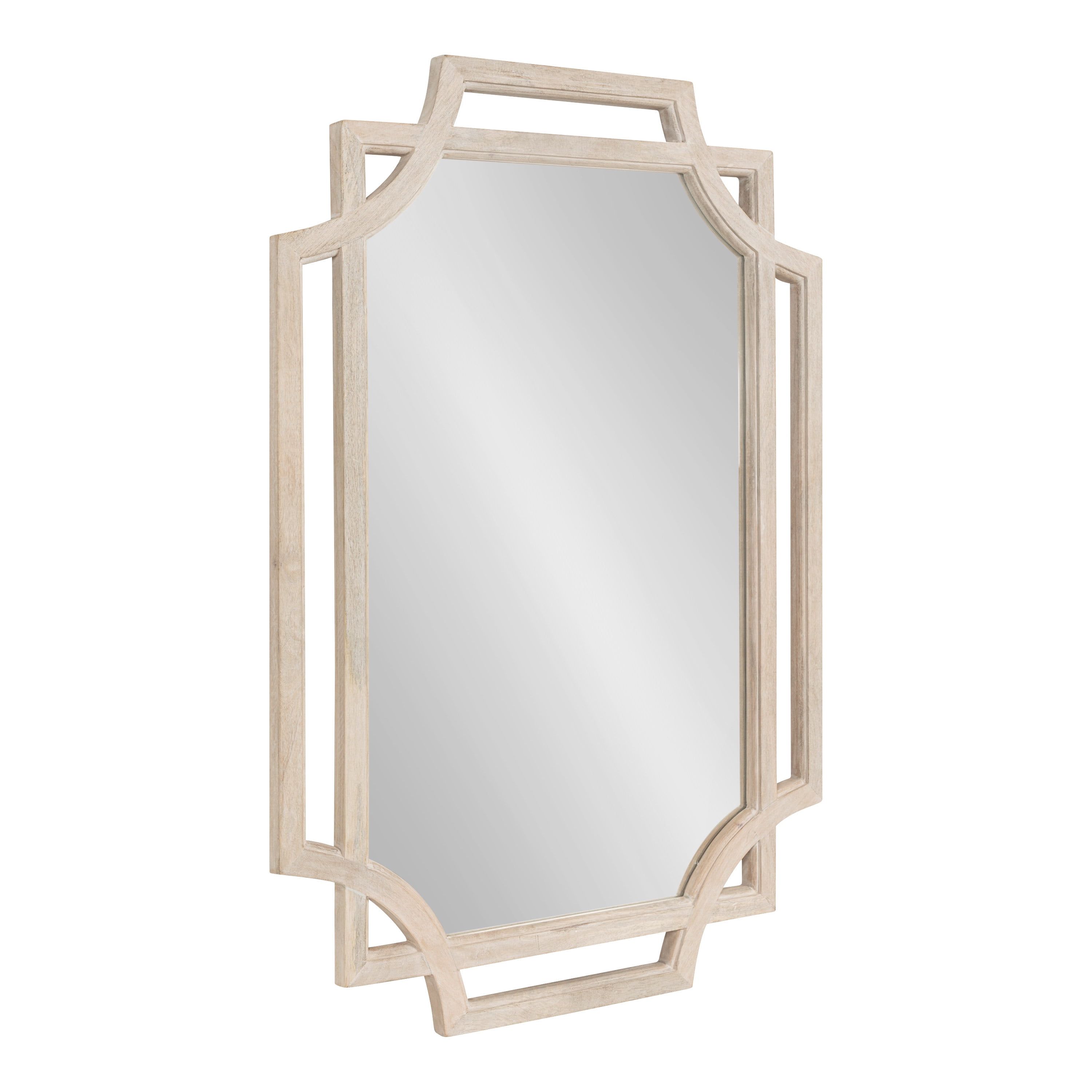 Minuette White Mango Wood Geometric Wall Mirror