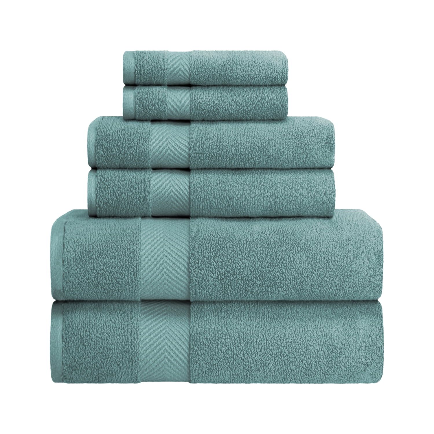 Ivory 54" x 30" Zero-Twist Cotton 6-Piece Towel Set