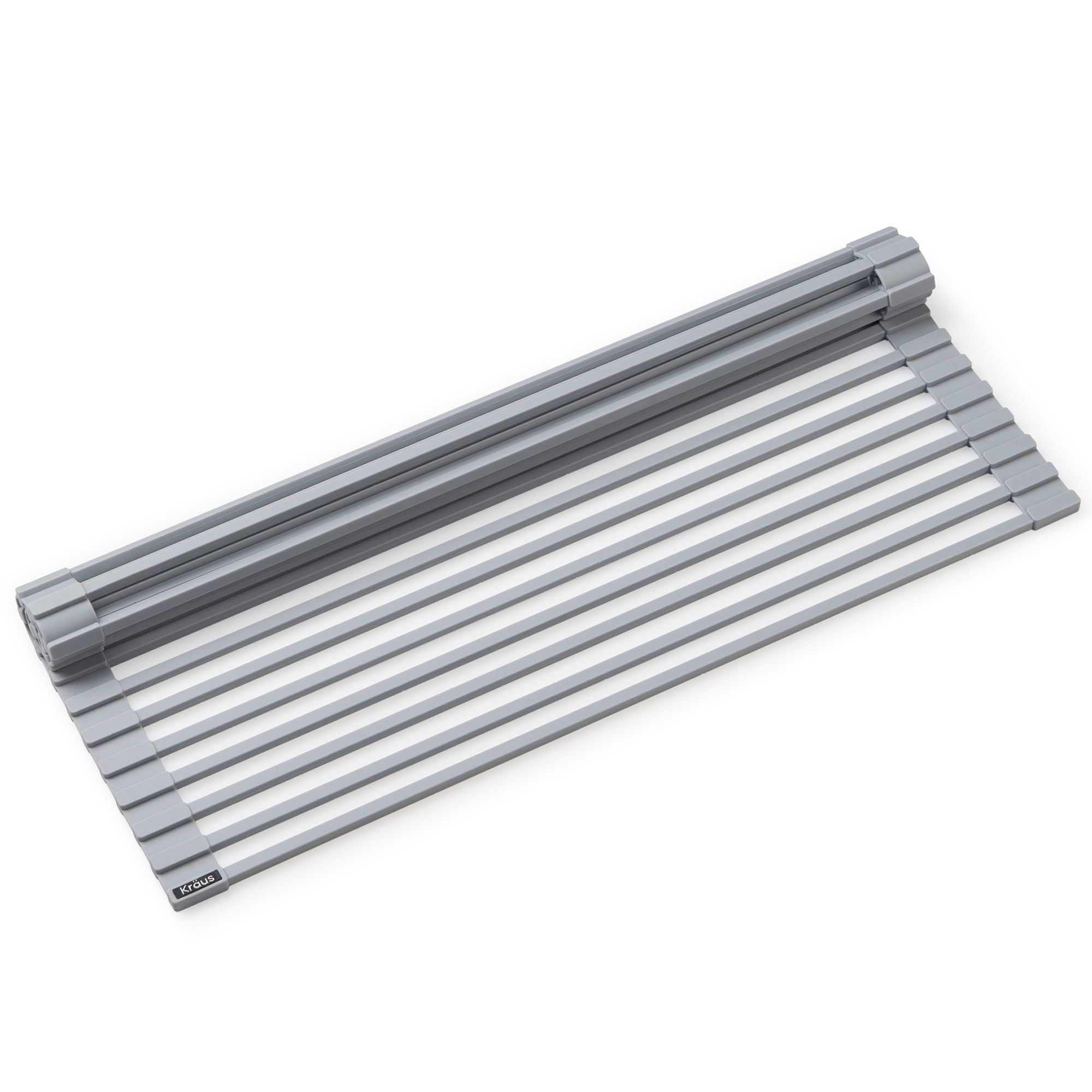 Light Grey Foldable Stainless Steel Roll-Up Dish Drying Rack