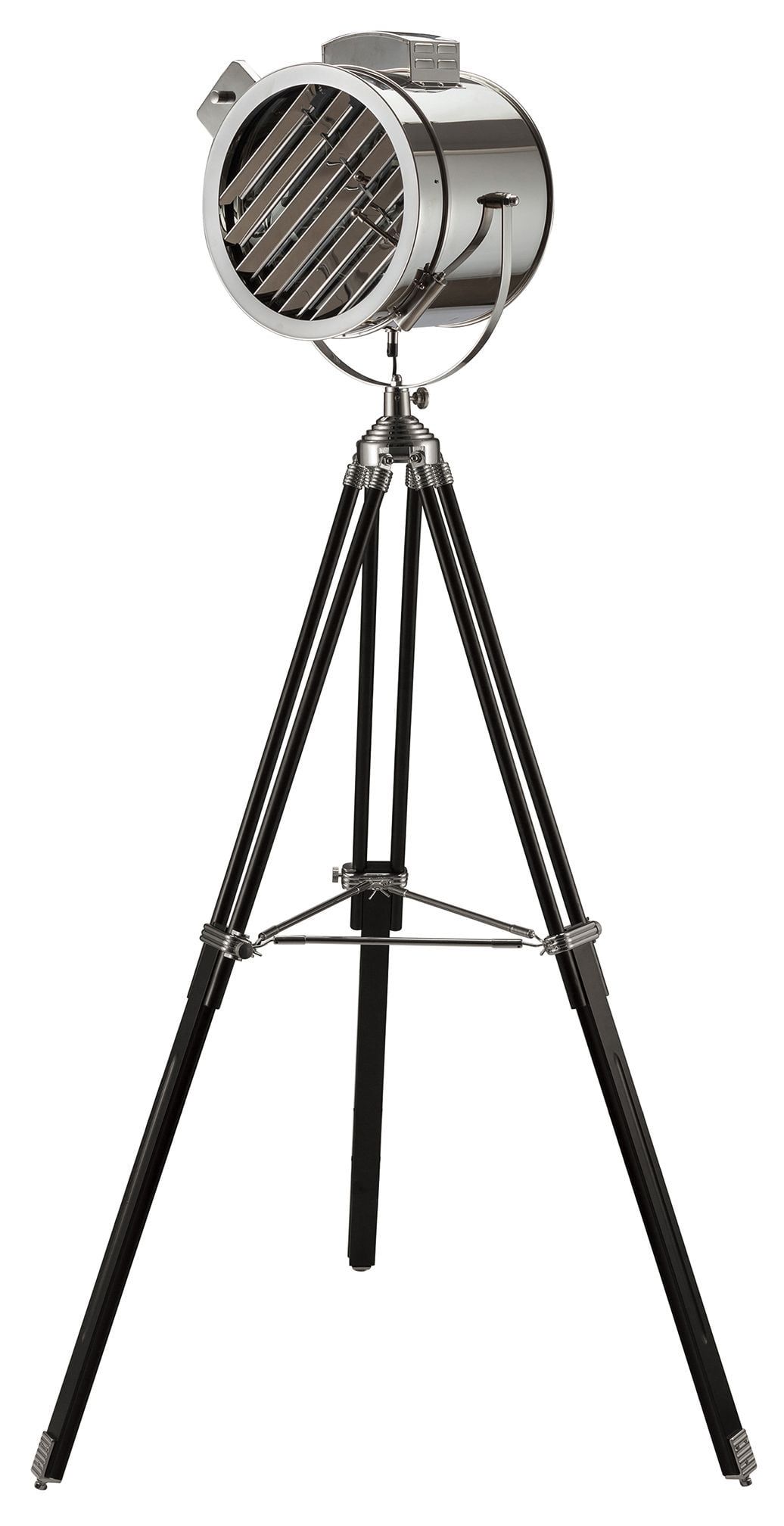 Adjustable Black and Chrome Tripod Floor Lamp