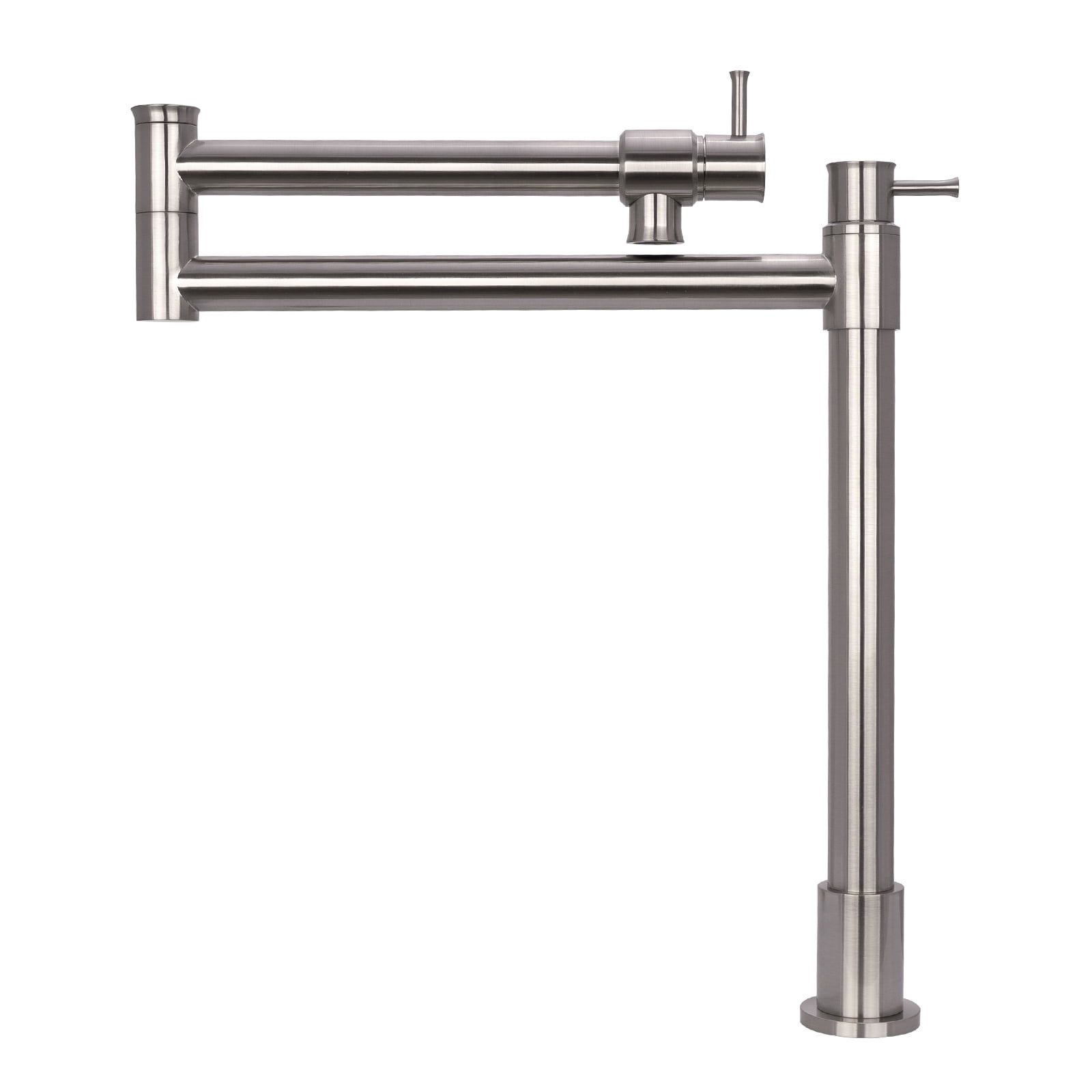 Brushed Nickel Deck-Mounted Pot Filler Kitchen Faucet