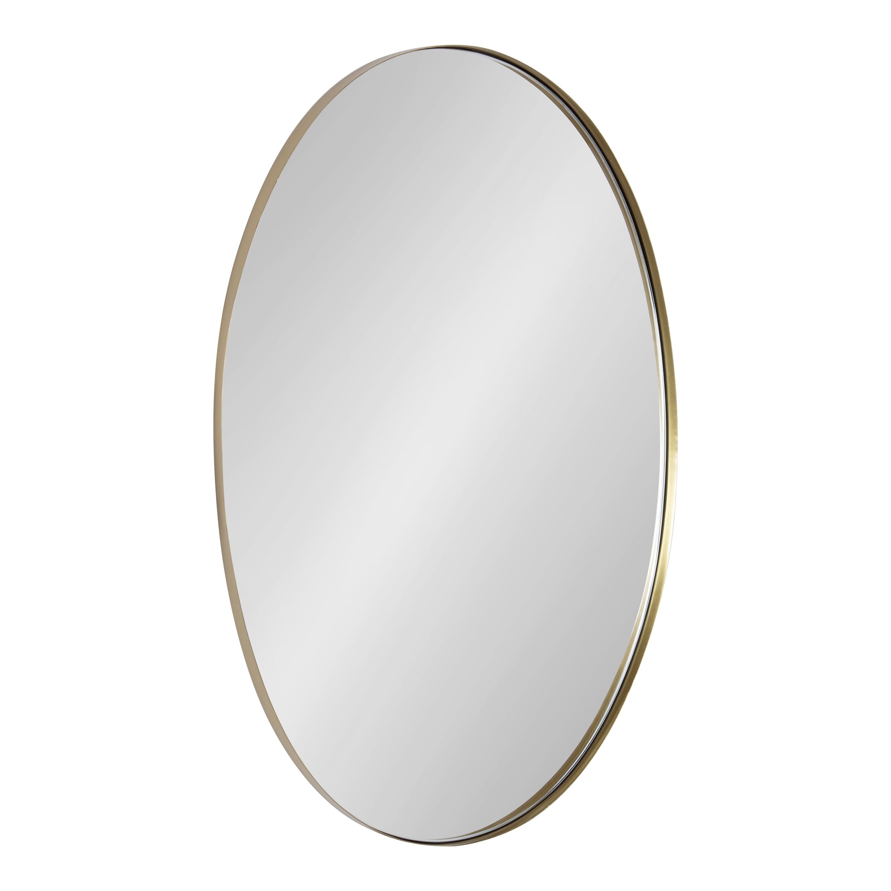 Midcentury Oval Gold Iron Vanity Mirror 24x34.7 Inches