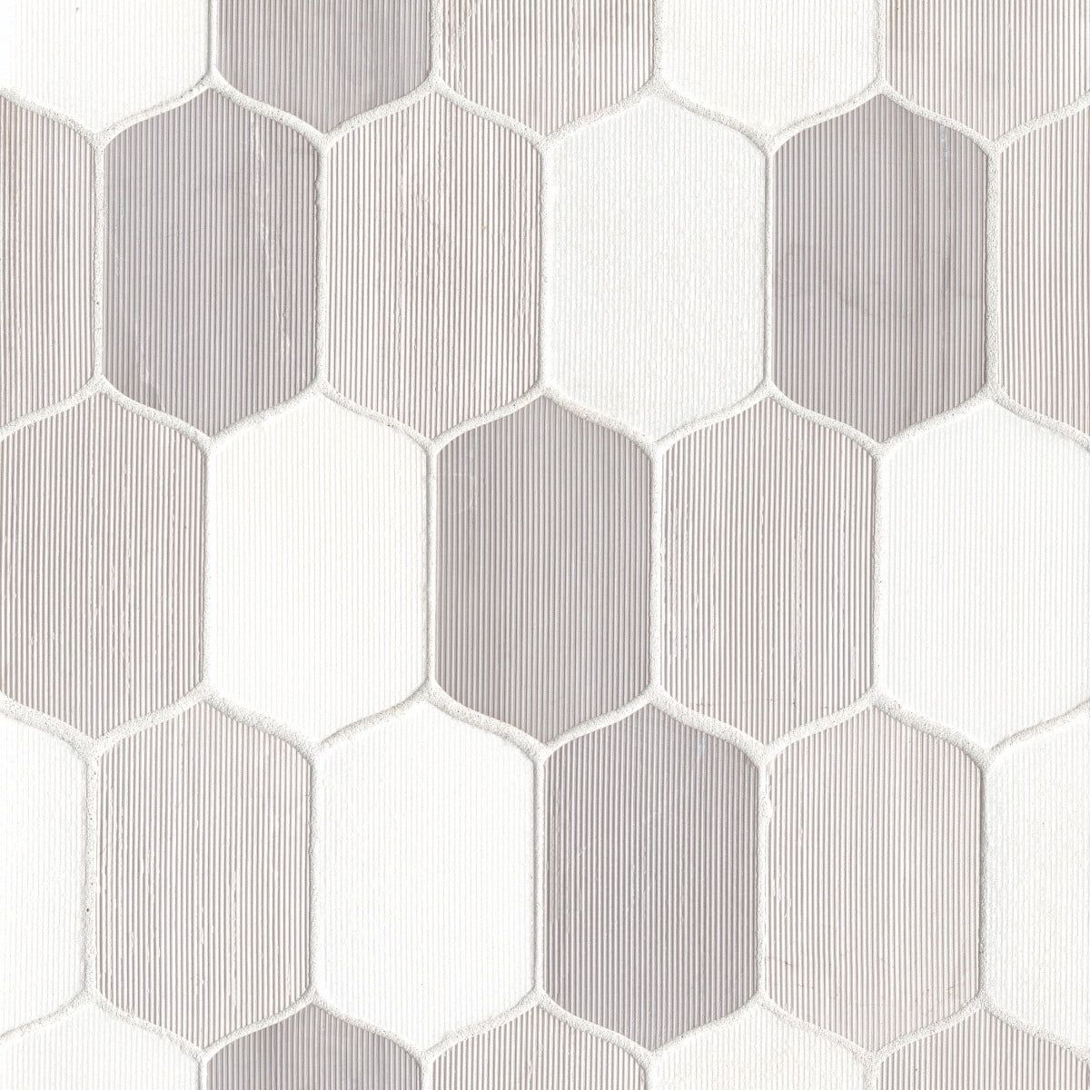 Luxembourg Lily Geometric Marble Mosaic Tile 12" x 13"