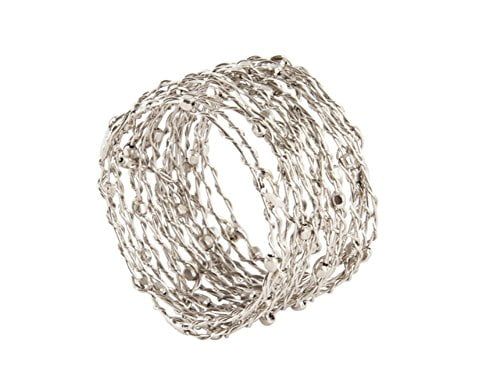 Silver Twisted Iron Napkin Rings Set of 4