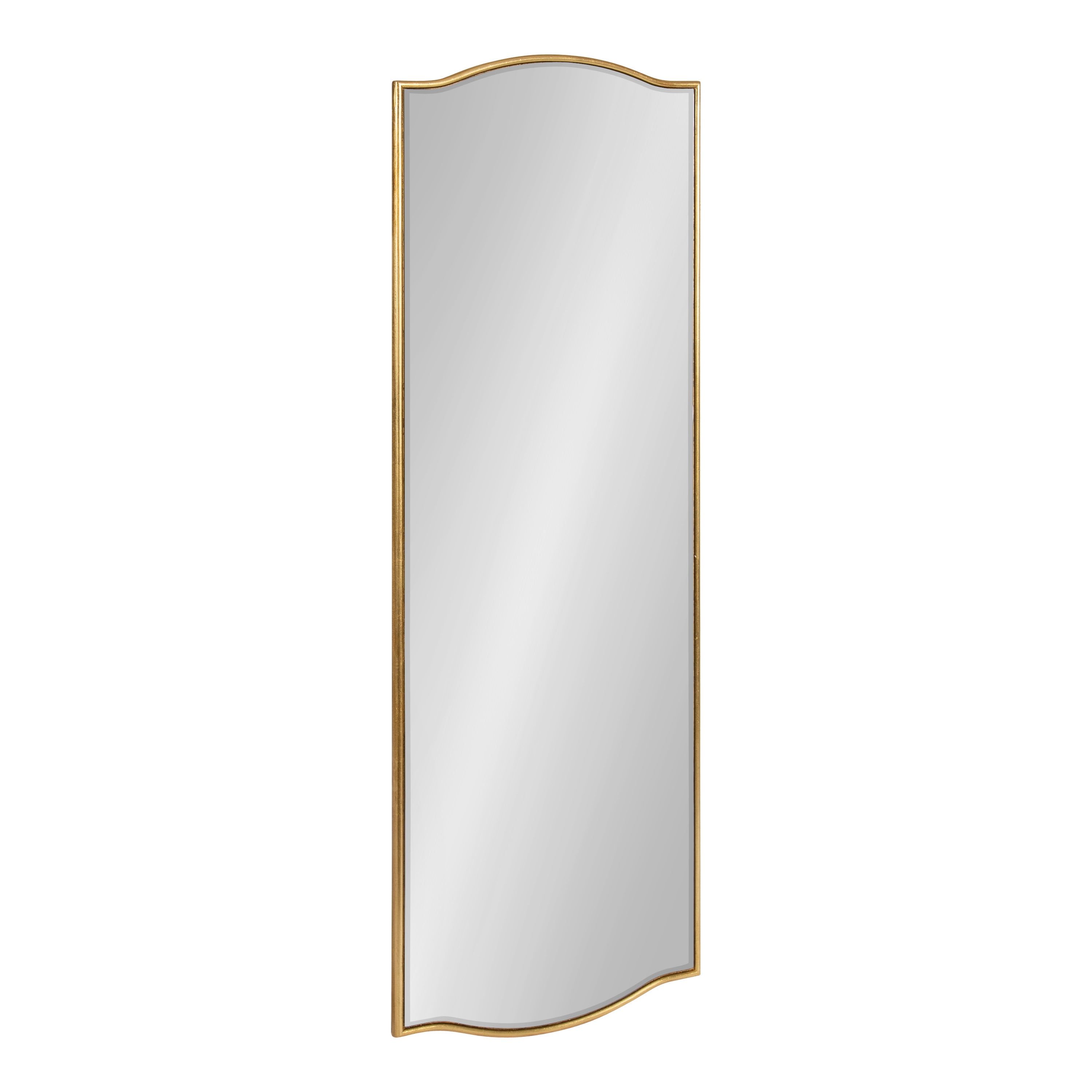 Elegant Gold Framed Full-Length Wooden Wall Mirror, 18x48