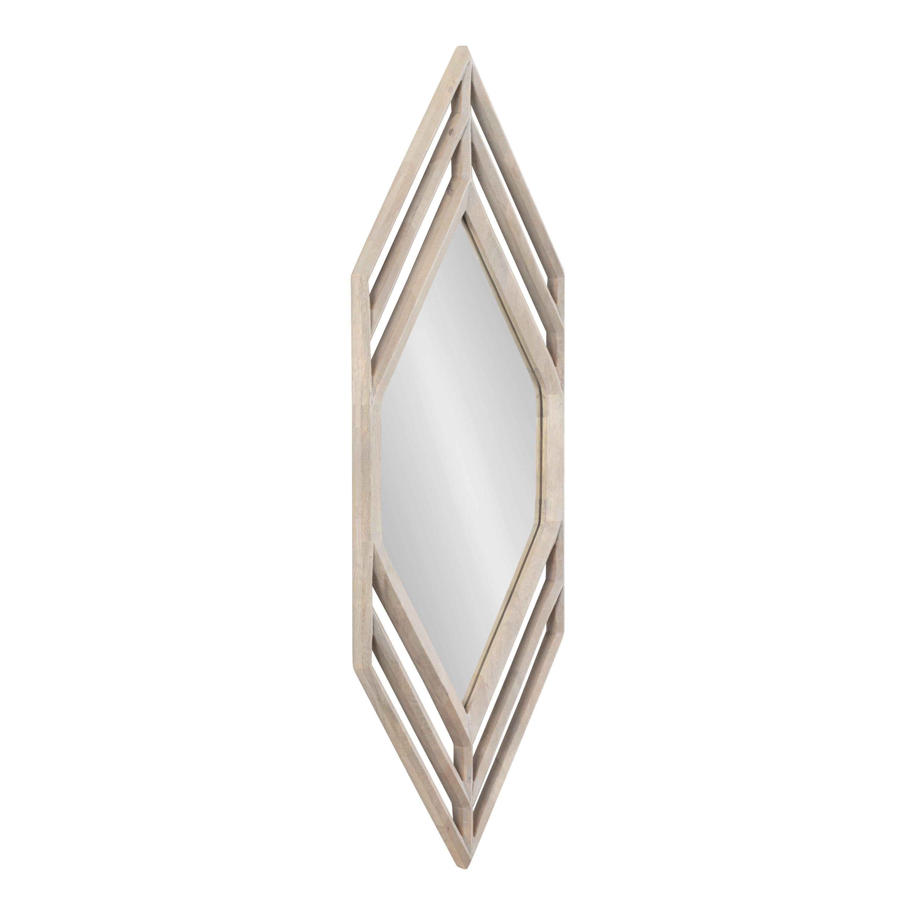 Vayga 42" White Mango Wood Rectangular Wall Mirror