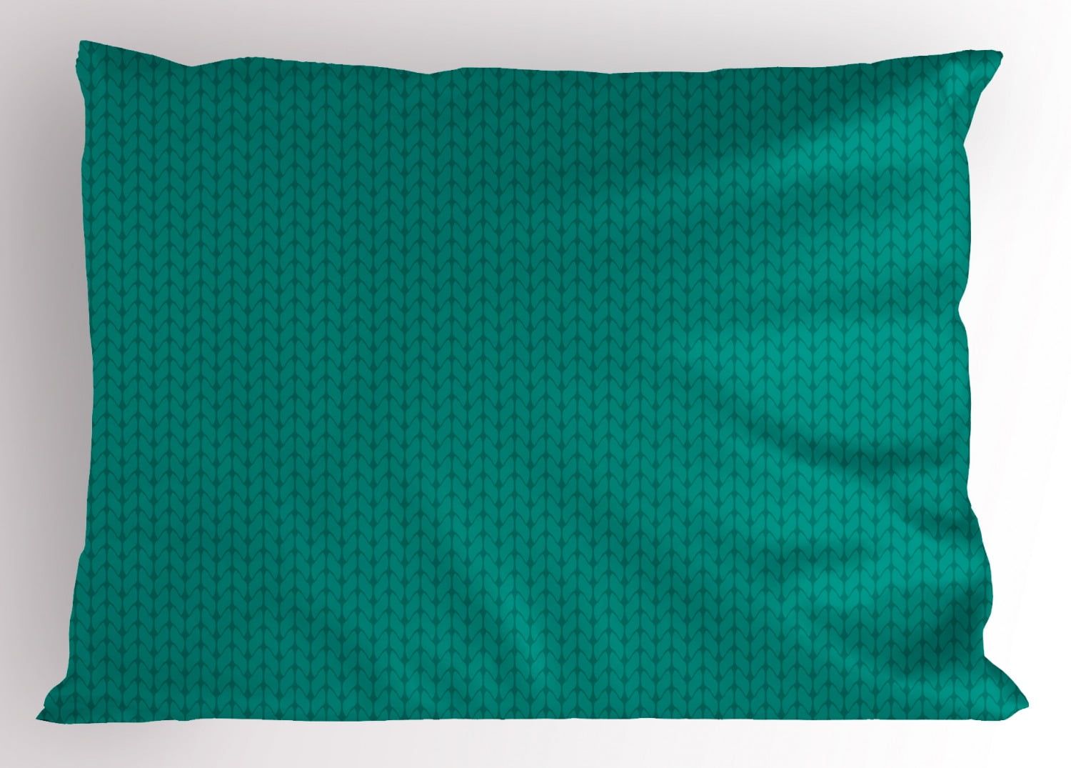 Teal Knitting Pattern Polyester Standard Pillow Sham