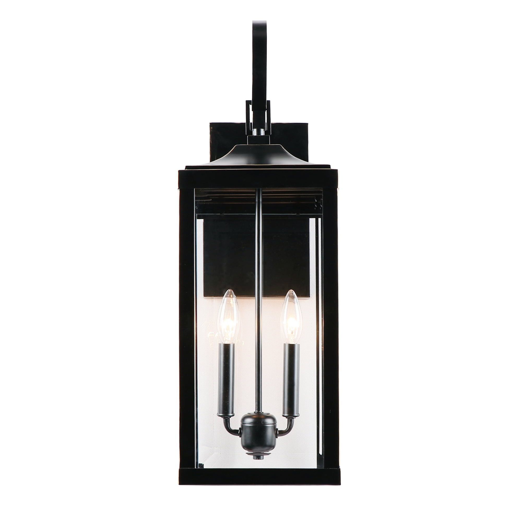 Imperial Black Steel Dimmable Outdoor Wall Lantern