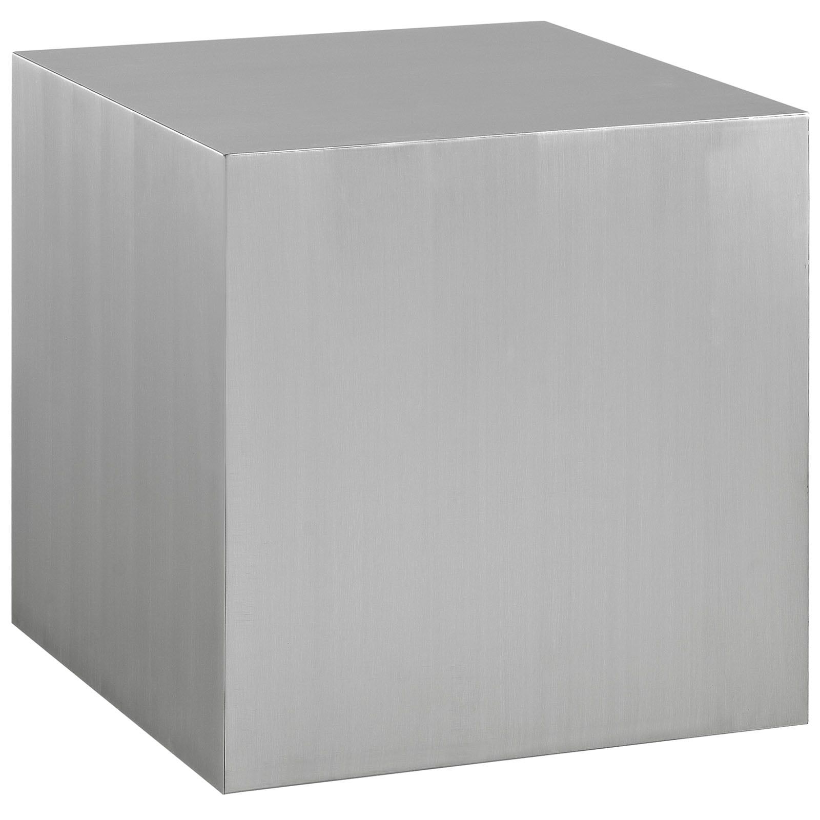 Silver Brushed Stainless Steel Contemporary Side Table