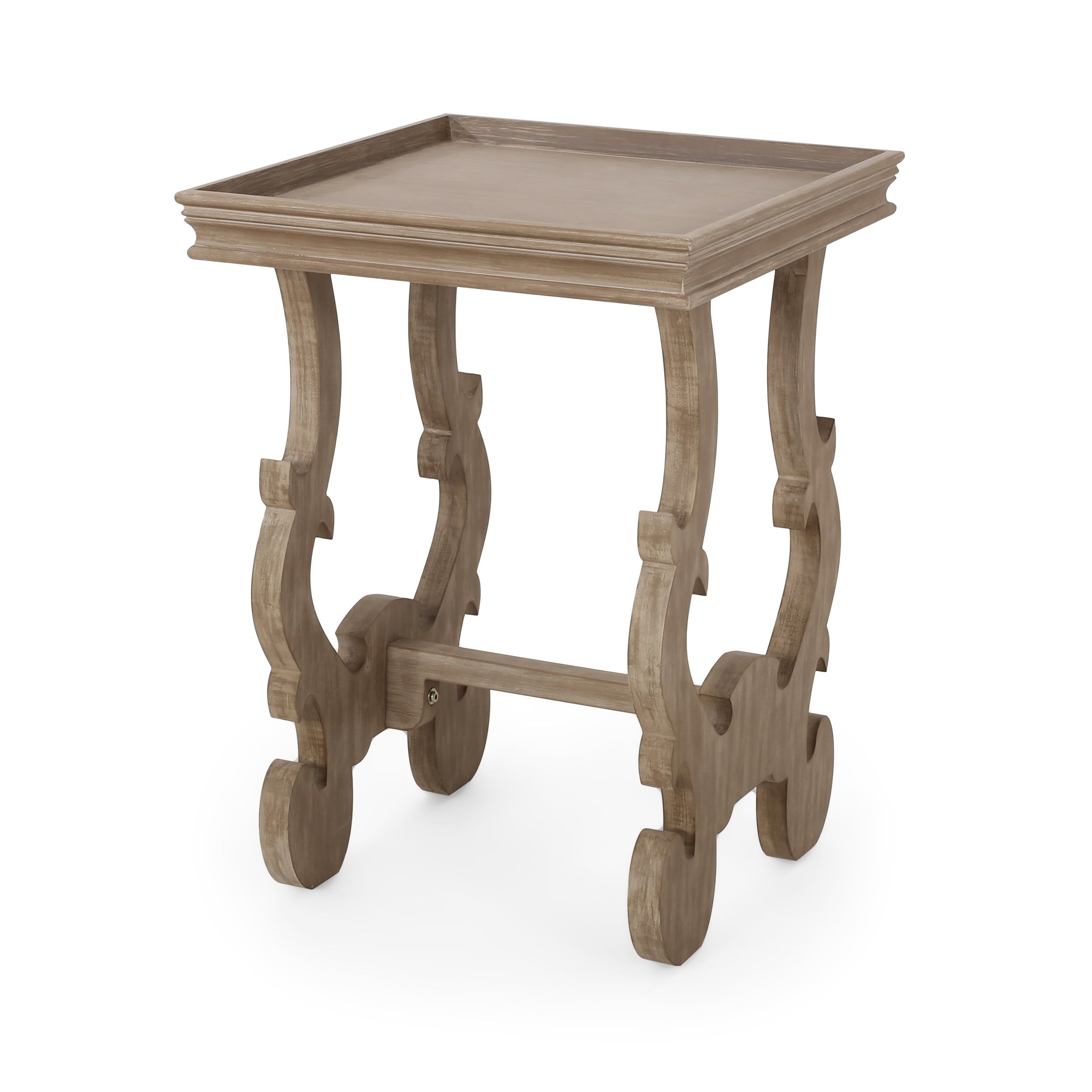 Charming French Country Square Accent Table in Natural Finish