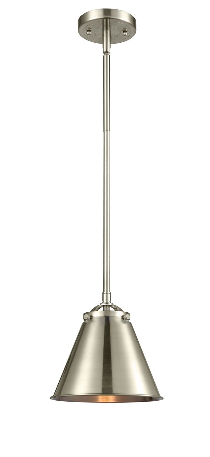 Brushed Satin Nickel Mini Pendant with Glass Shade