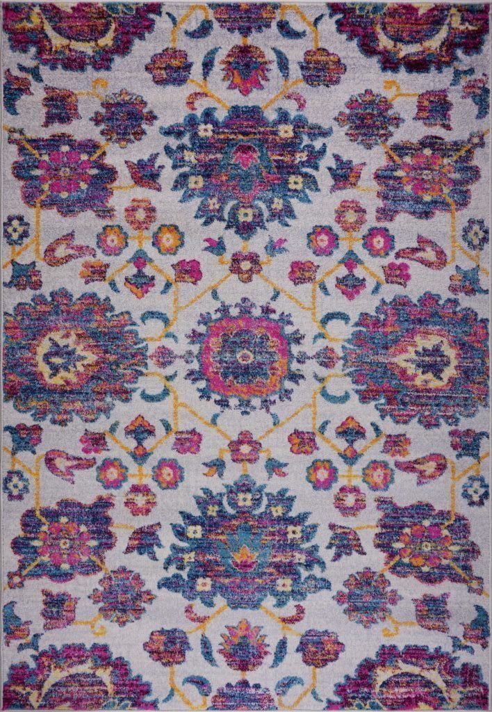 Persian-Inspired Multicolor Floral Synthetic Area Rug, 4' x 6'