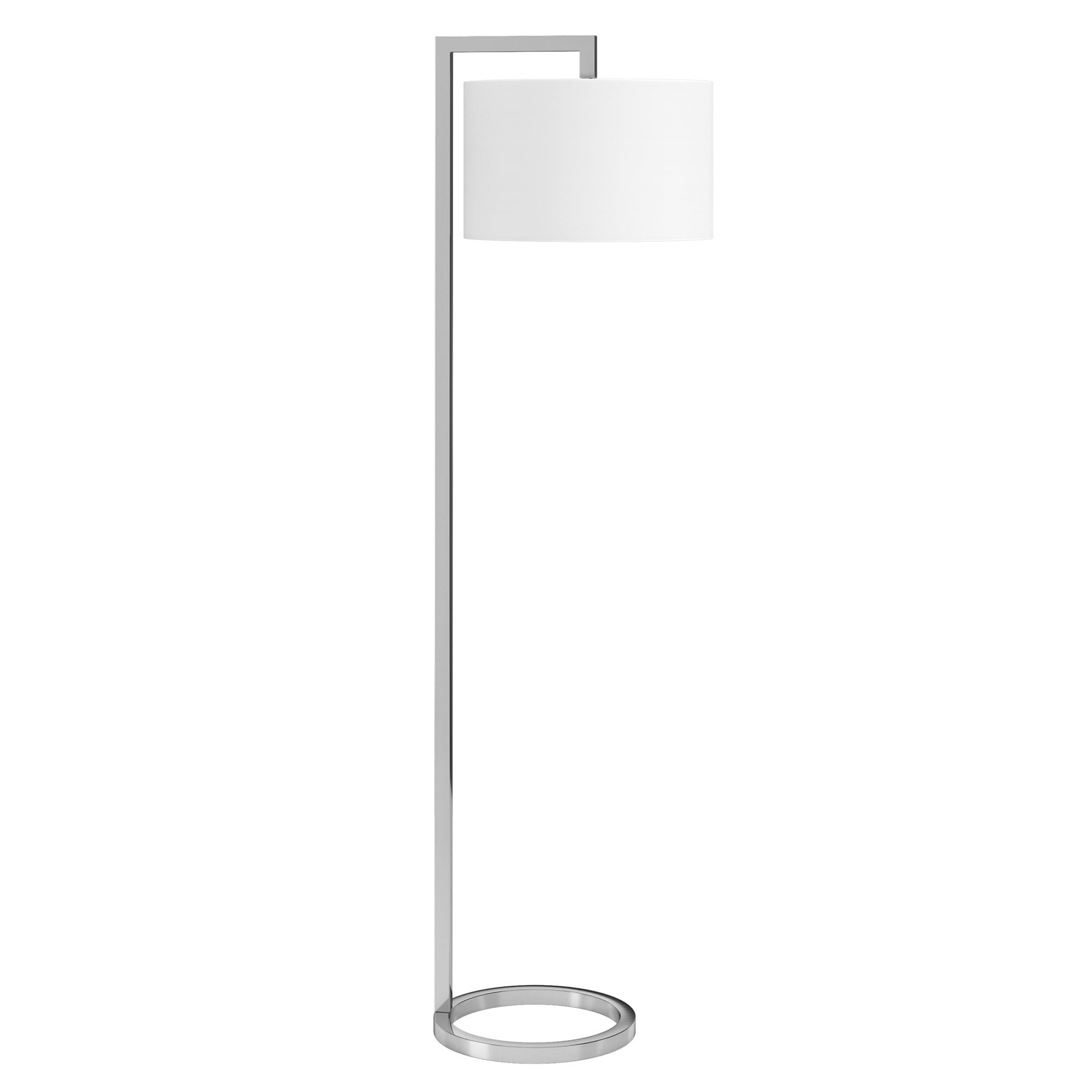 Polished Nickel 64" Floor Lamp with Drum Shade