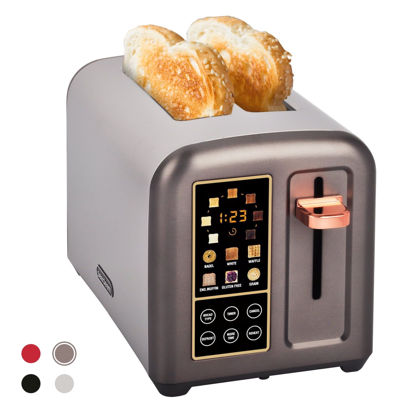 Stainless Steel Digital 2-Slice Toaster with Wide Slots