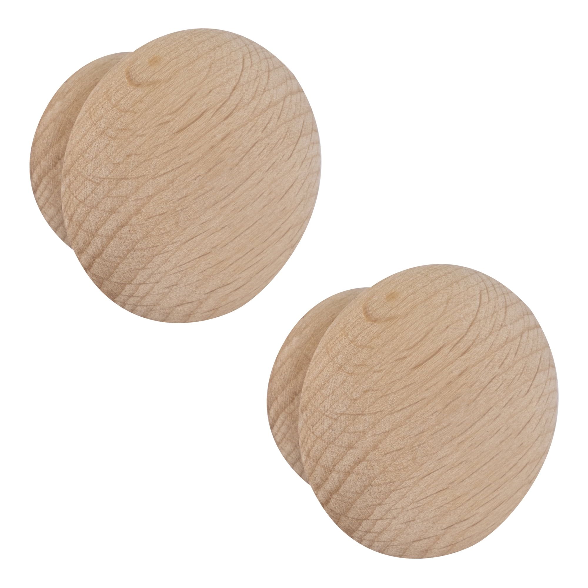 Unfinished Round Wooden Cabinet Knob Pack of 2