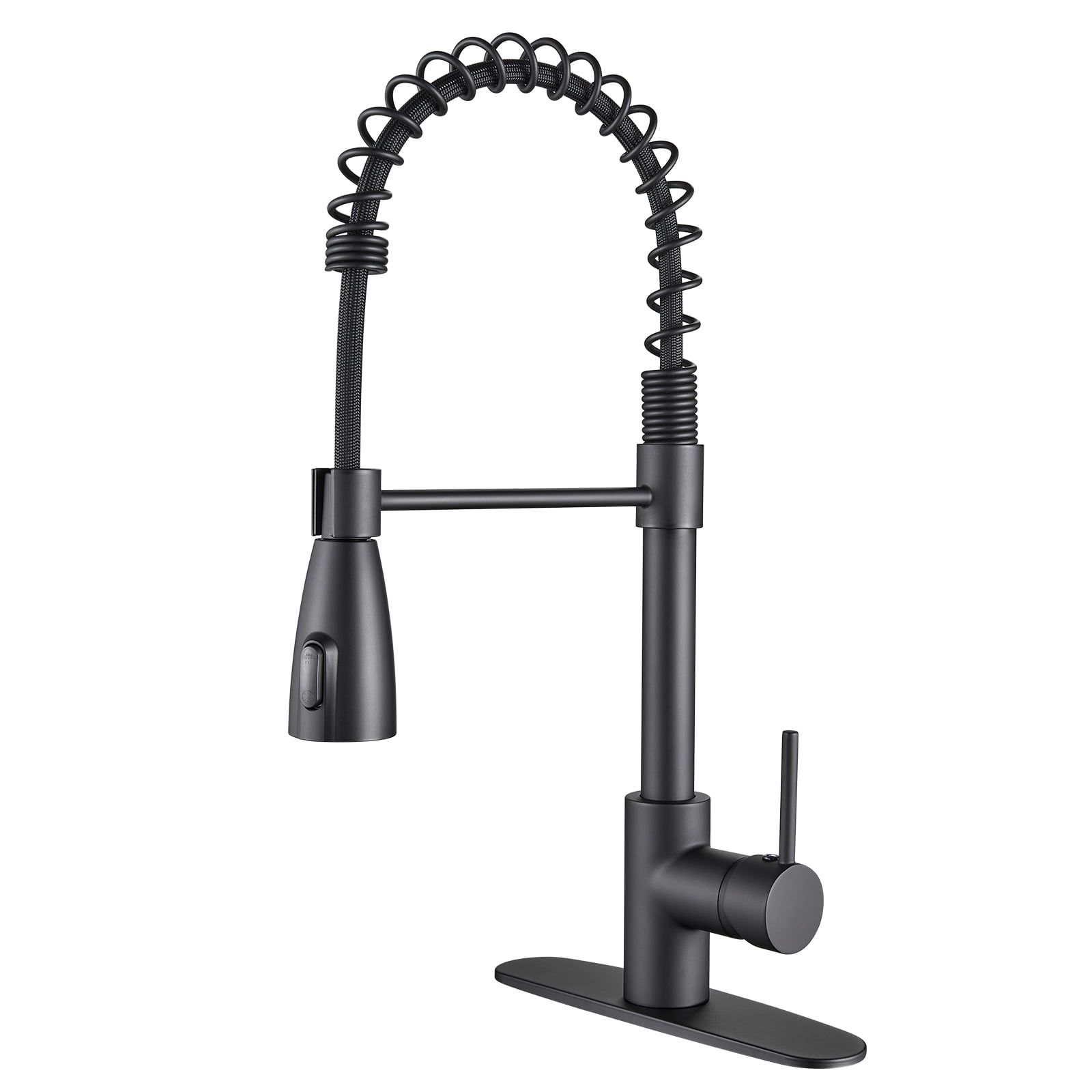 Matte Black Touchless High-Arc Kitchen Faucet with Pull-Out Spray