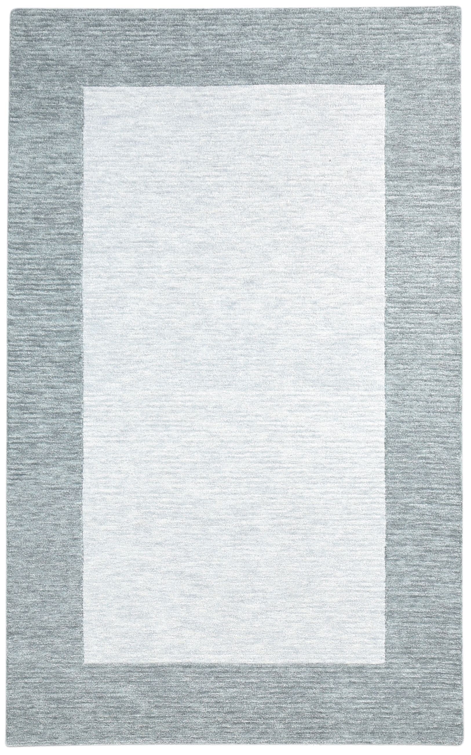 Gray Hand Tufted Wool Rectangular Area Rug 5' x 8'