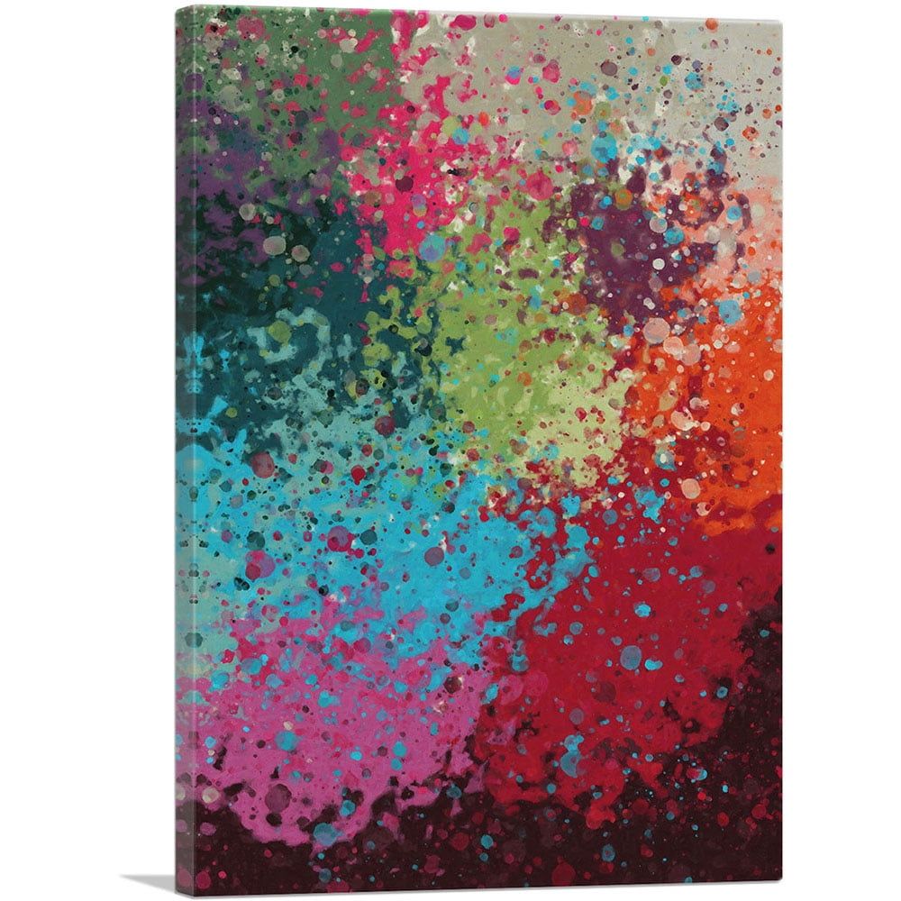 Vibrant Multicolor Splatter Modern Canvas Art Print