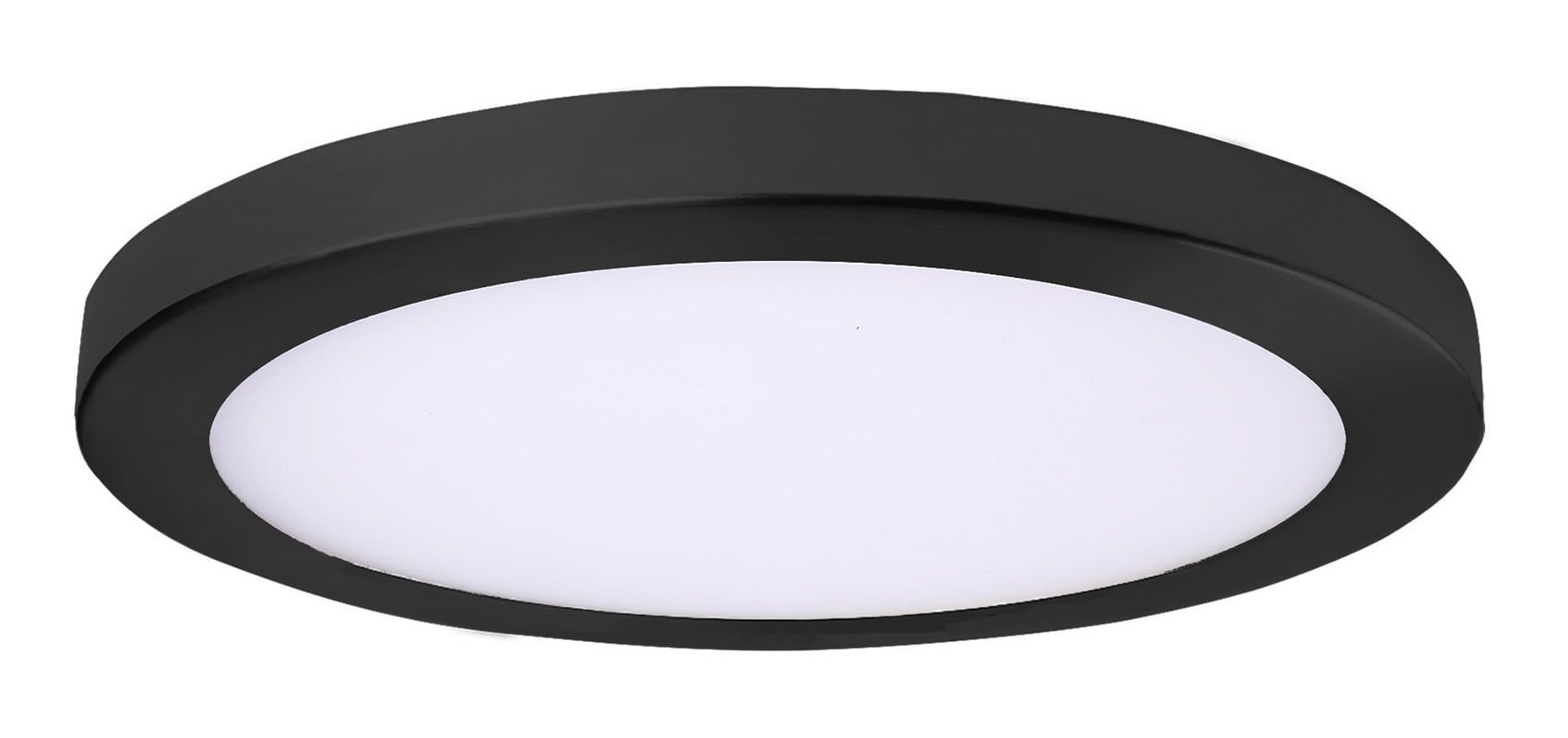 Matte Black 15" Round LED Flush Mount Light