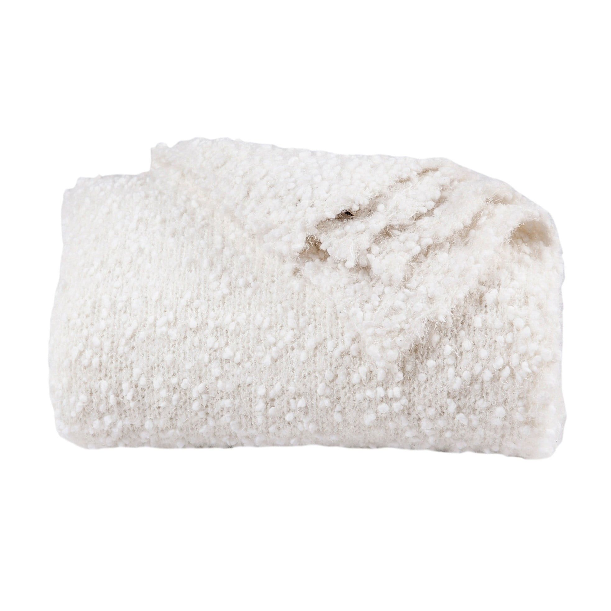 White Knitted Pebble Creek Super Soft Throw Blanket