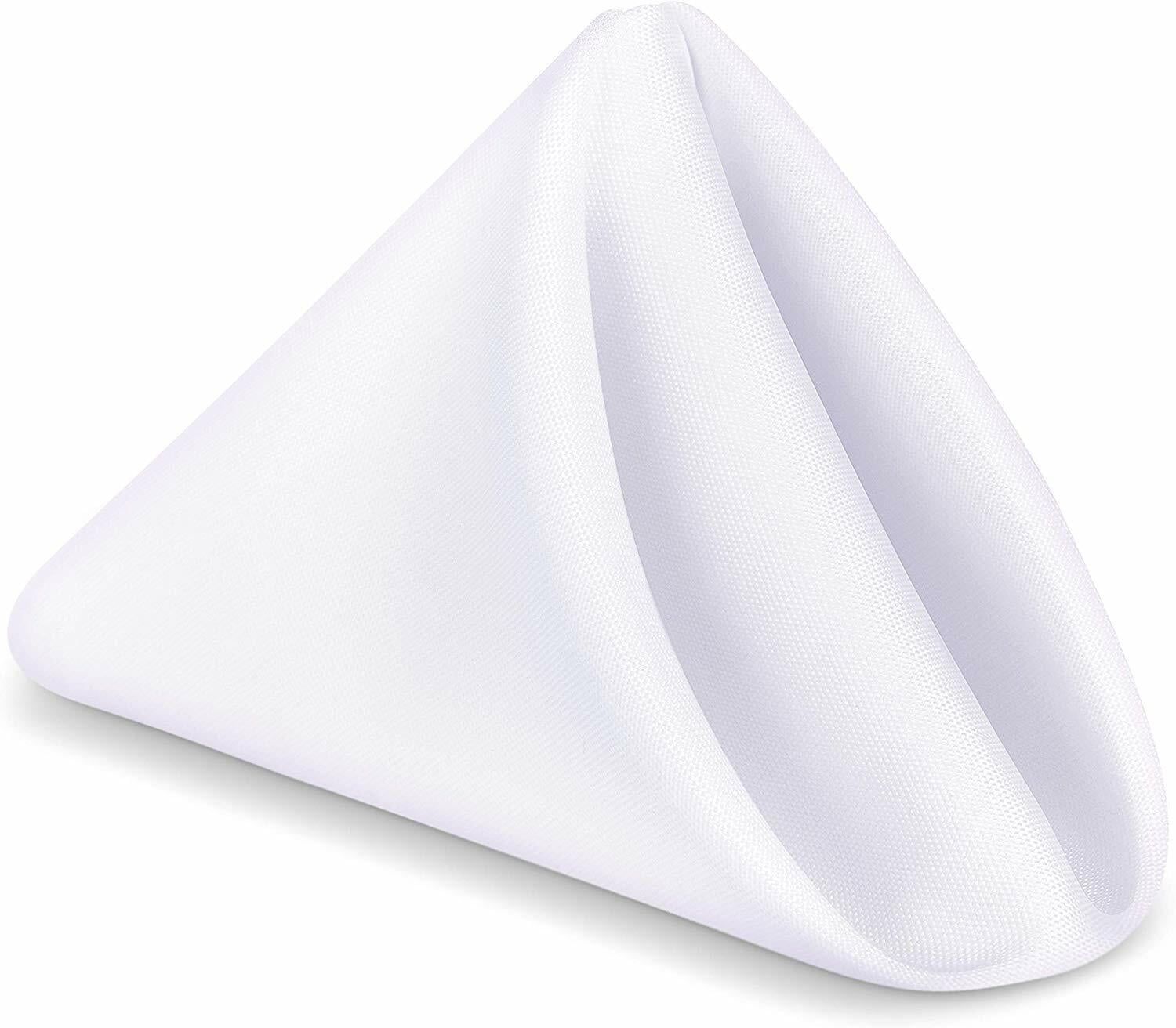 White Polyester 17x17 Inch Cloth Napkins, 24 Pack