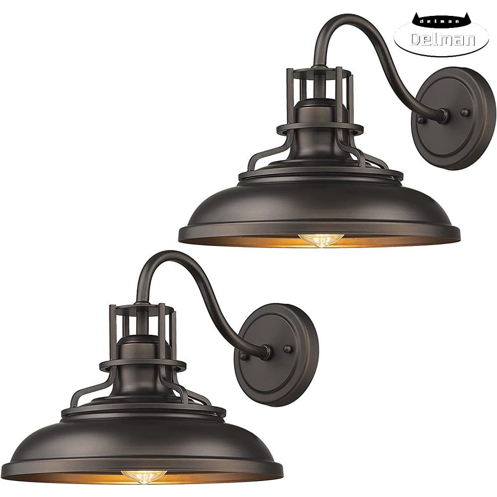 Oil Rubbed Bronze Medium Barn Sconce Set