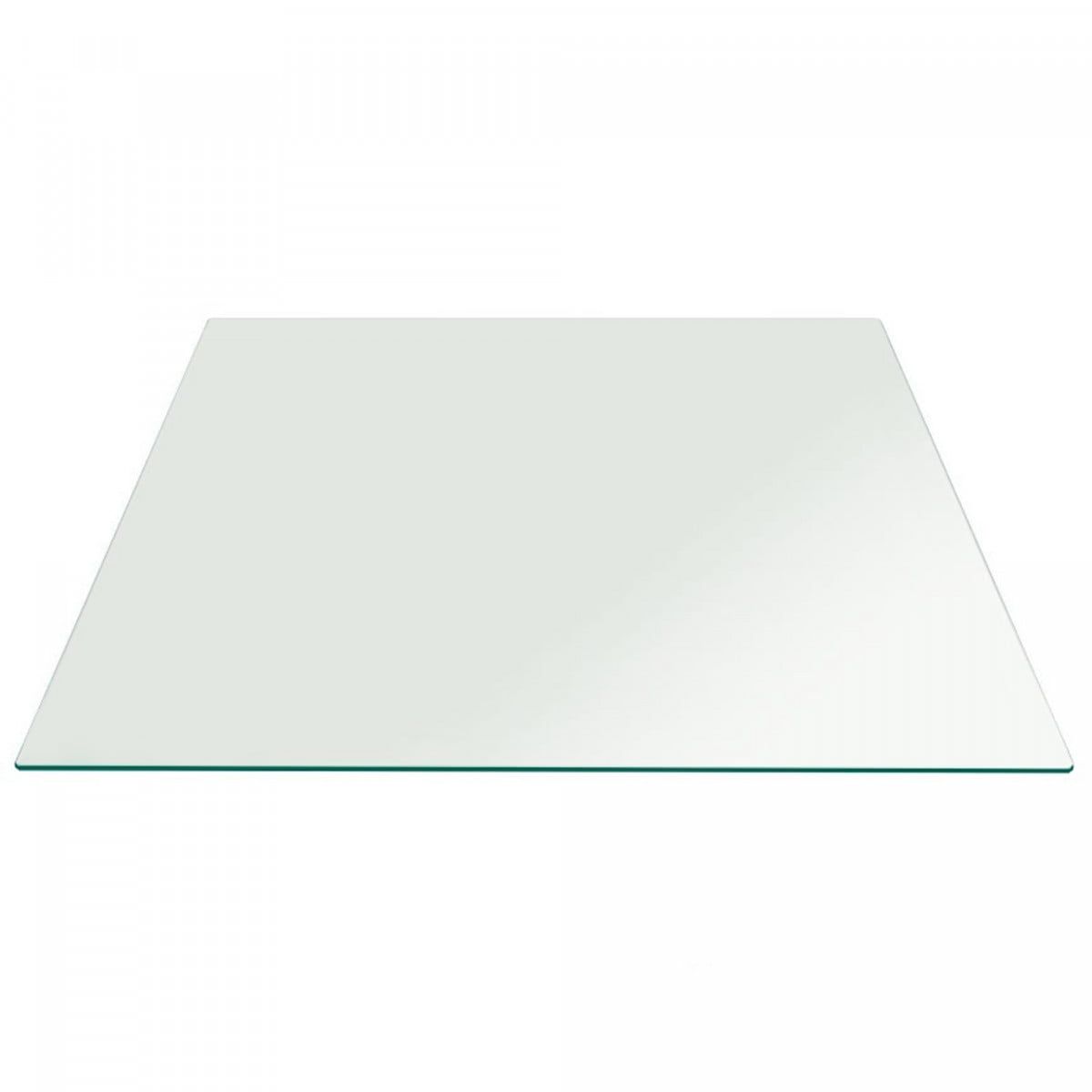 12" Clear Tempered Glass Square Table Top with Polished Edges