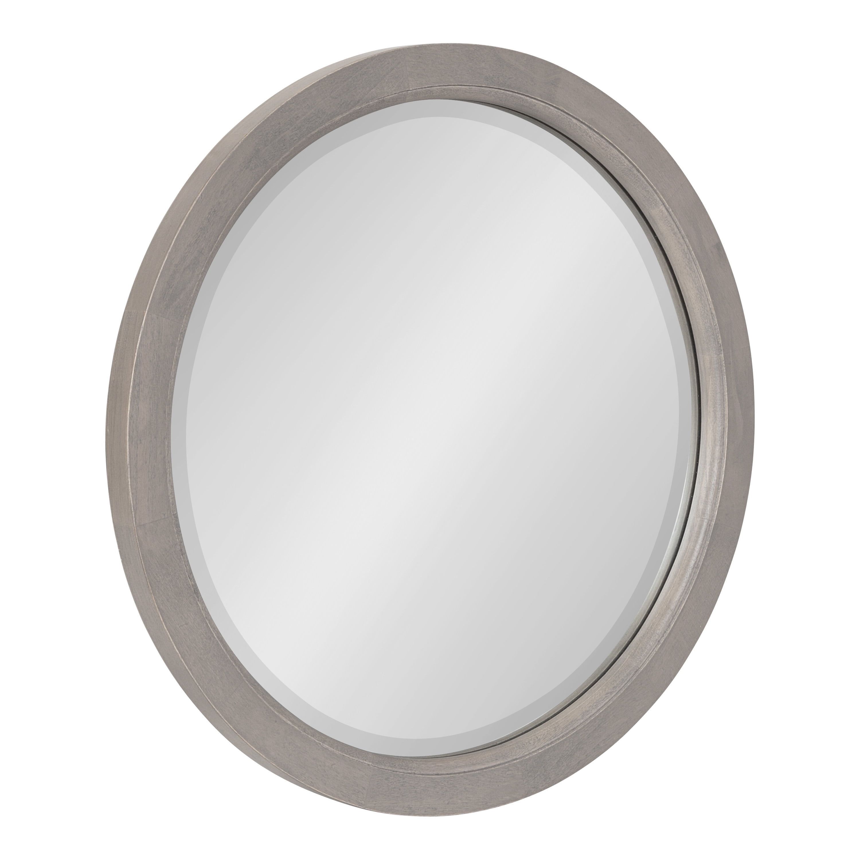 Modern Farmhouse Graywash Poplar Wood Round Vanity Mirror