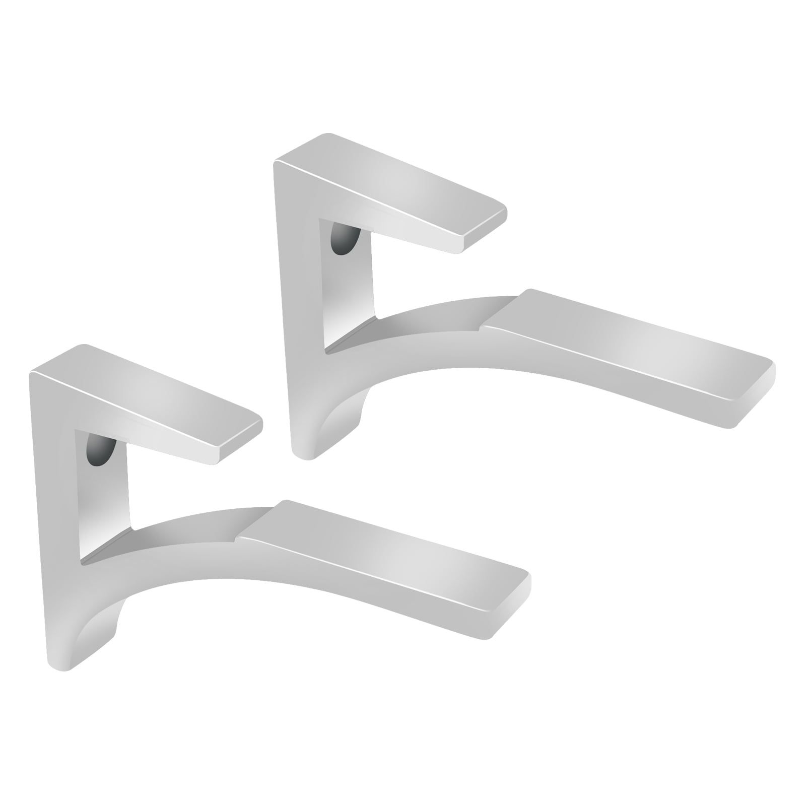 Chrome Aluminum Wall Mounted Shelf Brackets for Glass Shelves