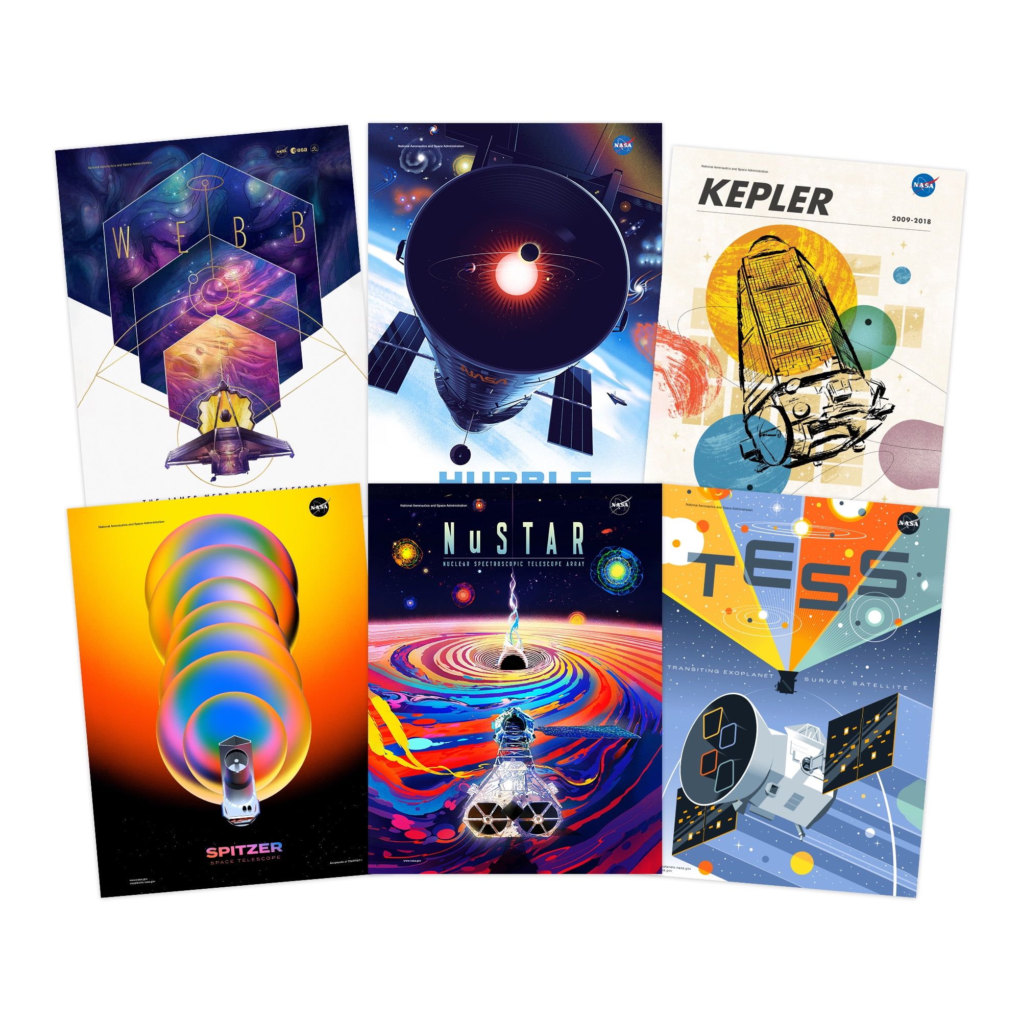 Set of 6 NASA Exoplanet Travel Bureau Posters