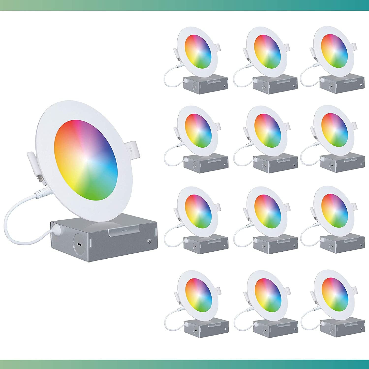 Smart Multi-Color 4-Inch LED Recessed Ceiling Light Set