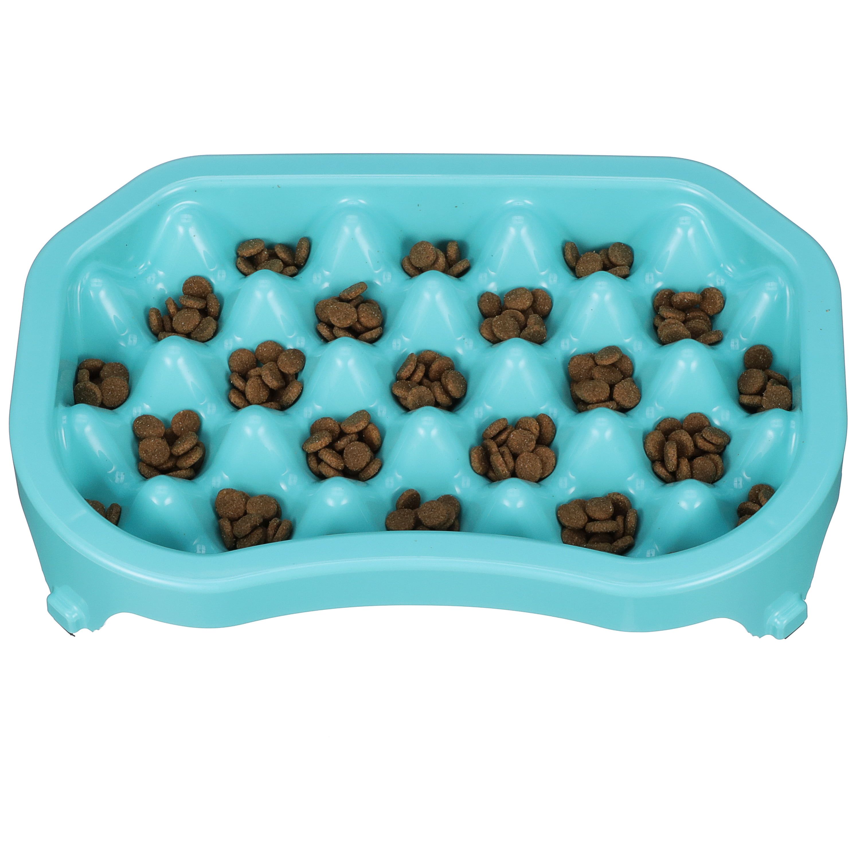 Aquamarine ABS Plastic Slow Feeder Dog Bowl for Large Breeds