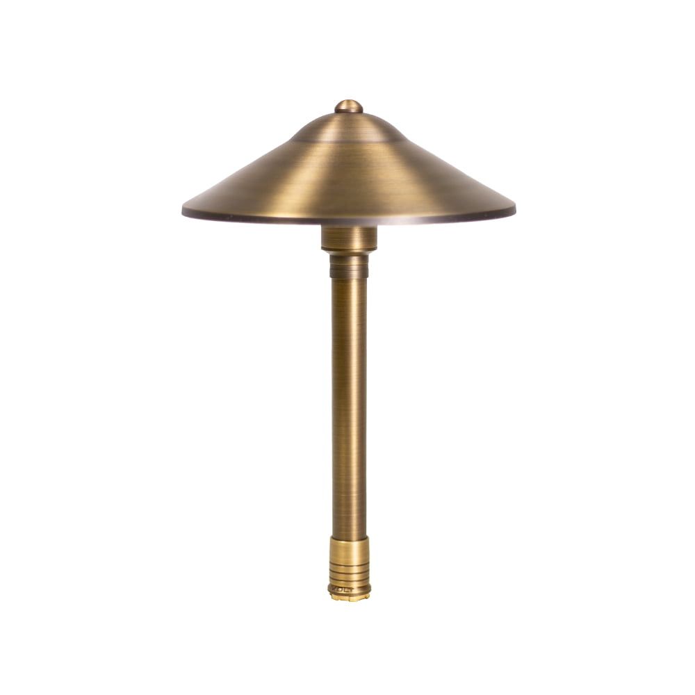 Bronze 15" Solid Brass LED Pathway Light with 9" Shade