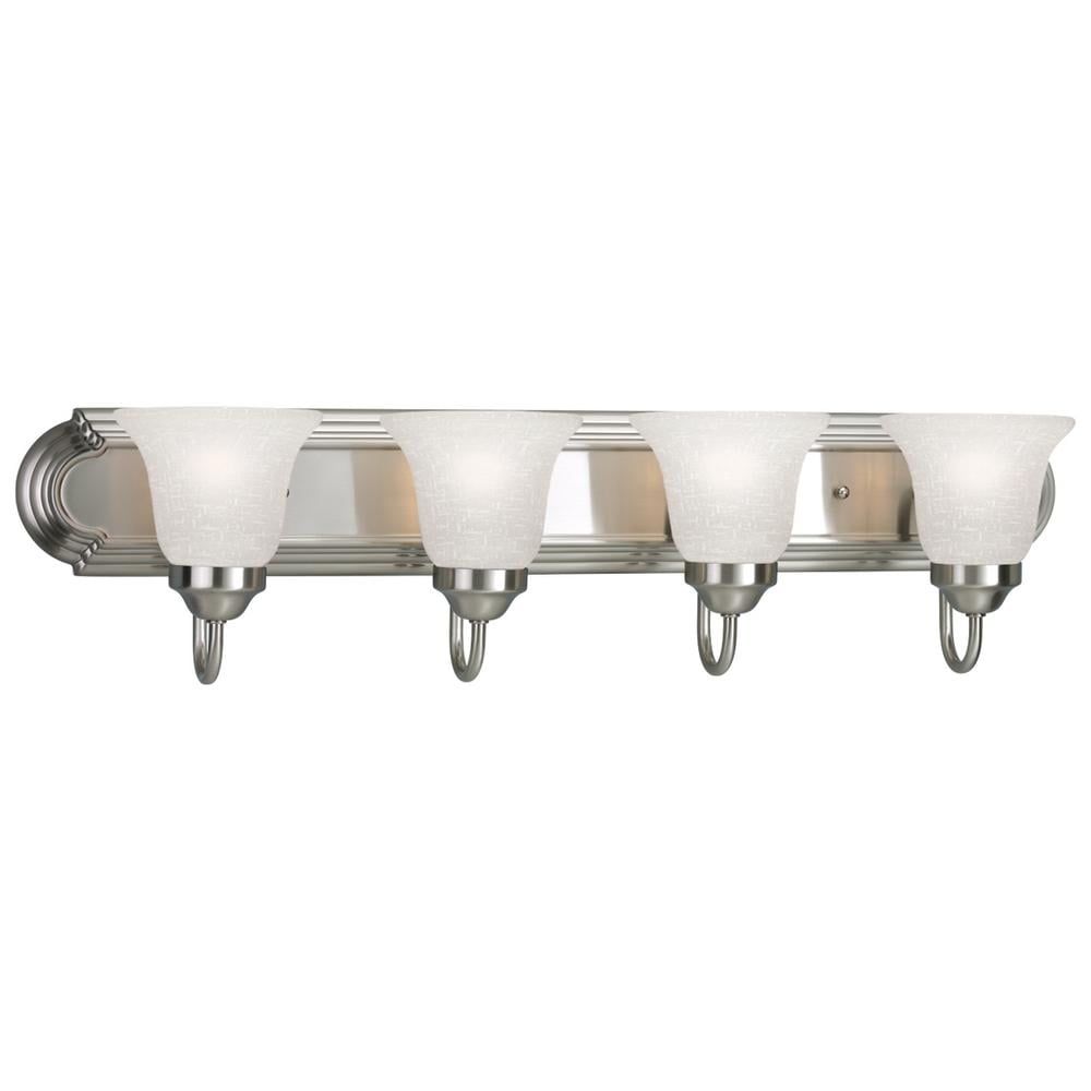 30" Brushed Nickel 4-Light Vanity Fixture with Frosted Glass